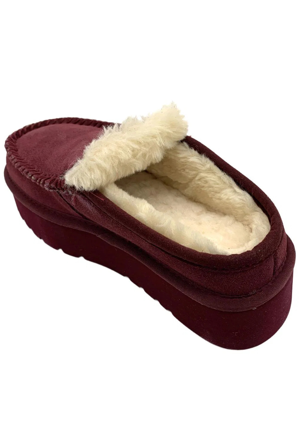 Mykos Women’s Cassie Suede Slip-On Platform Mules Wine