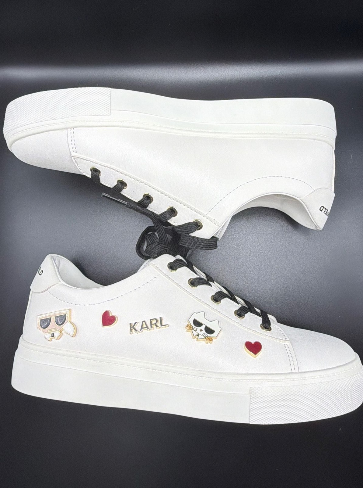 NWOT* Karl Lagerfeld Paris Women’s Cate Pins Embellished Sneakers*Size 8*