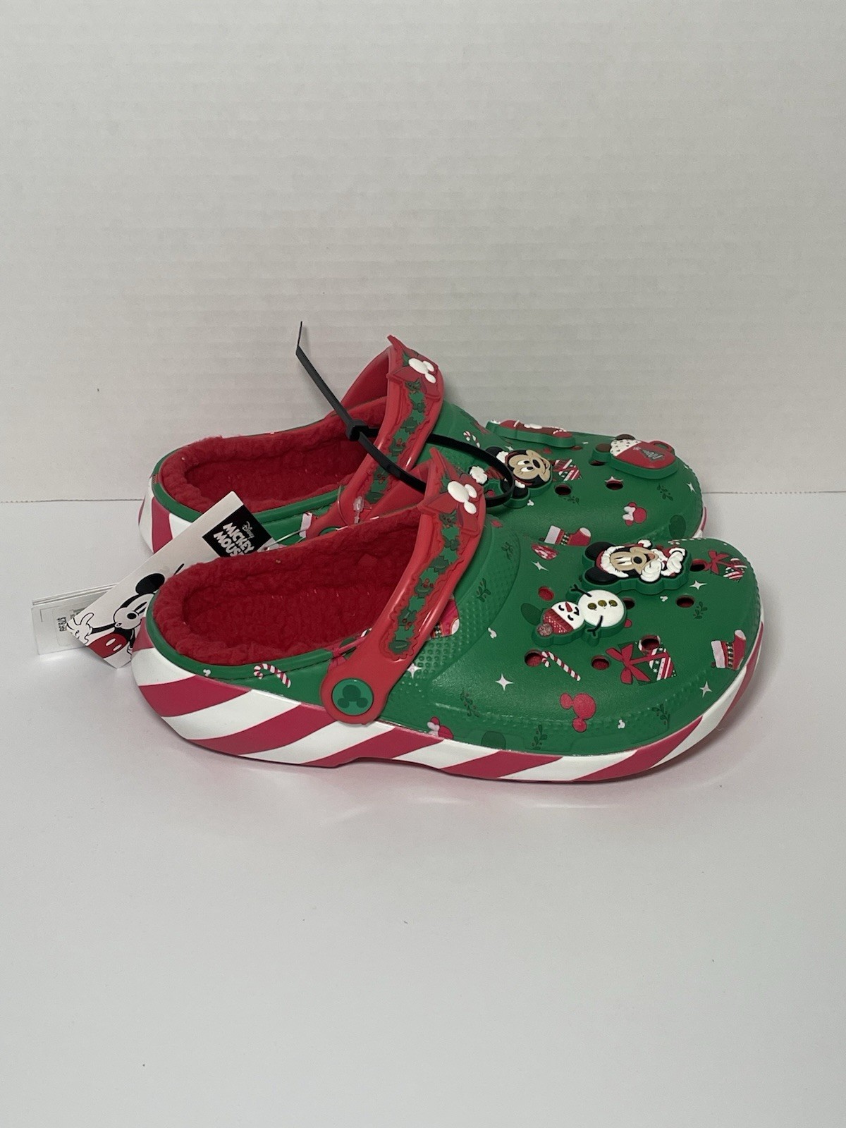 Disney Holiday Mickey Minnie Christmas Crocs Clogs Fleece Lined Size M4 W6