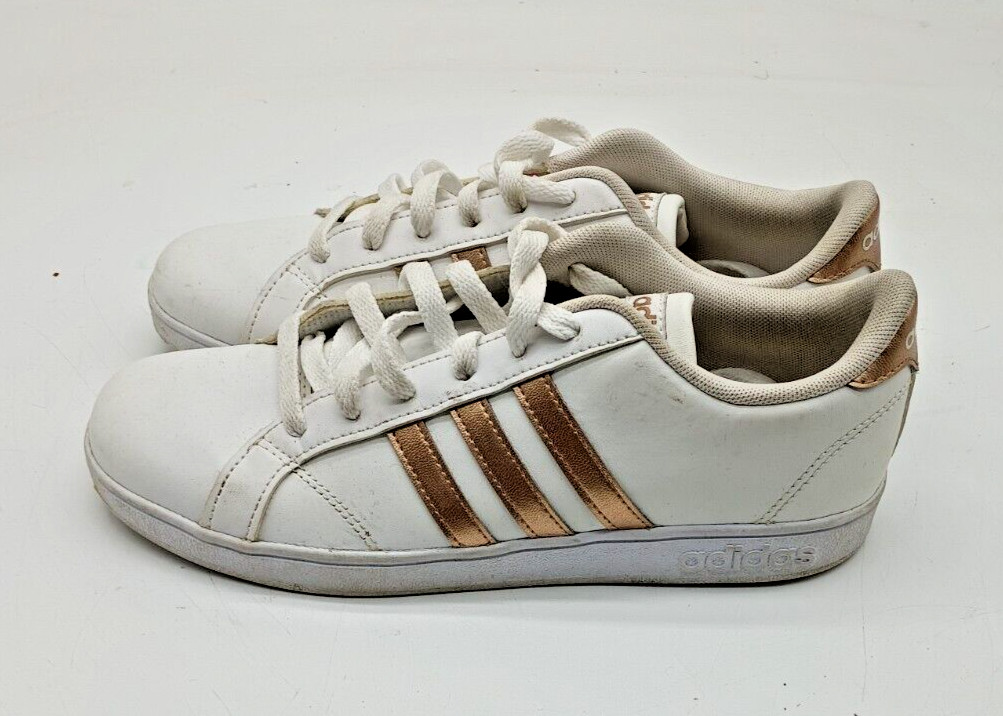 Adidas Women’s Grand Court Cloudfoam Lifestyle Shoes White/Gold Metallic SZ 6.5