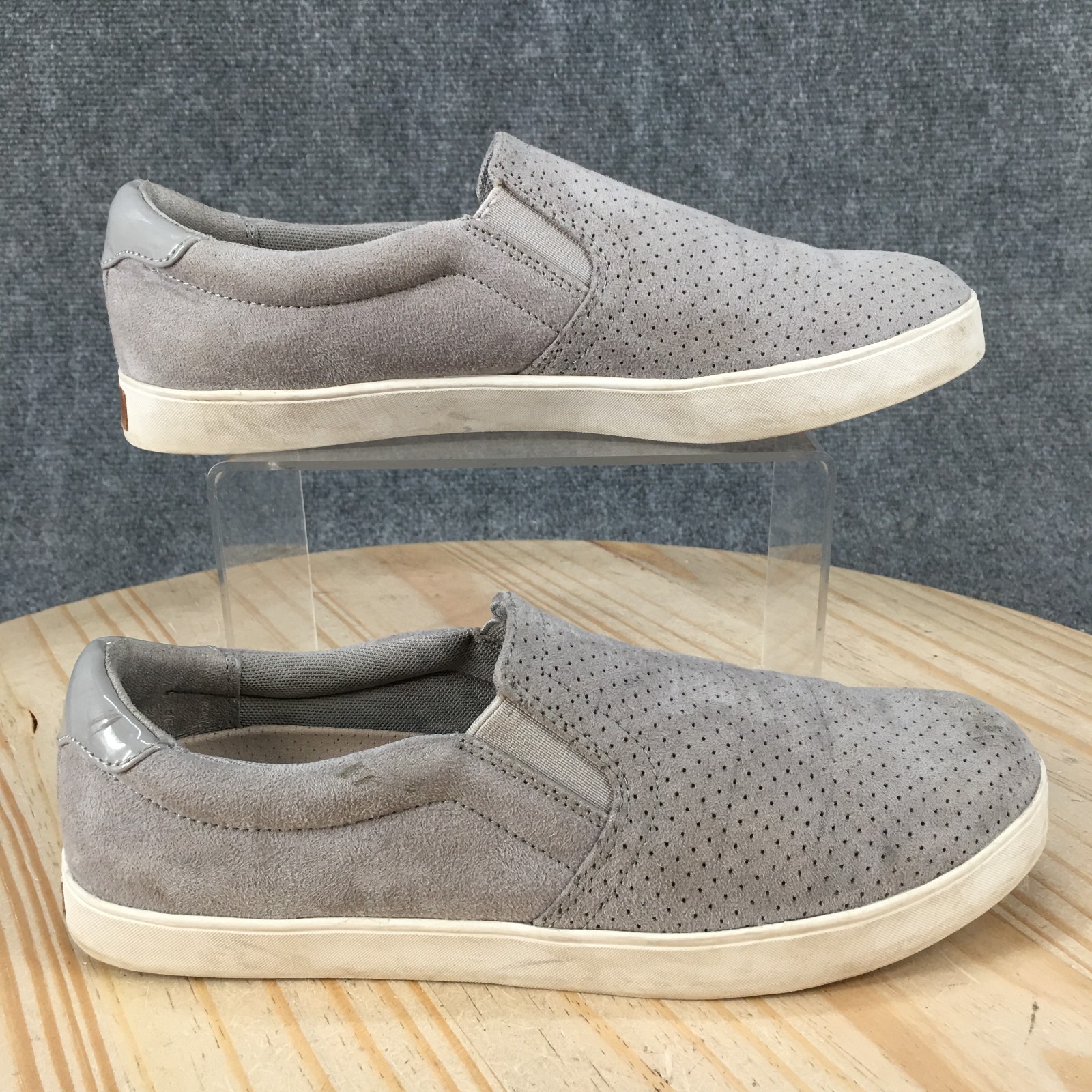 Dr Scholls Shoes Womens 8.5M Madison Casual Low Top Slip On Sneakers Gray Fabric