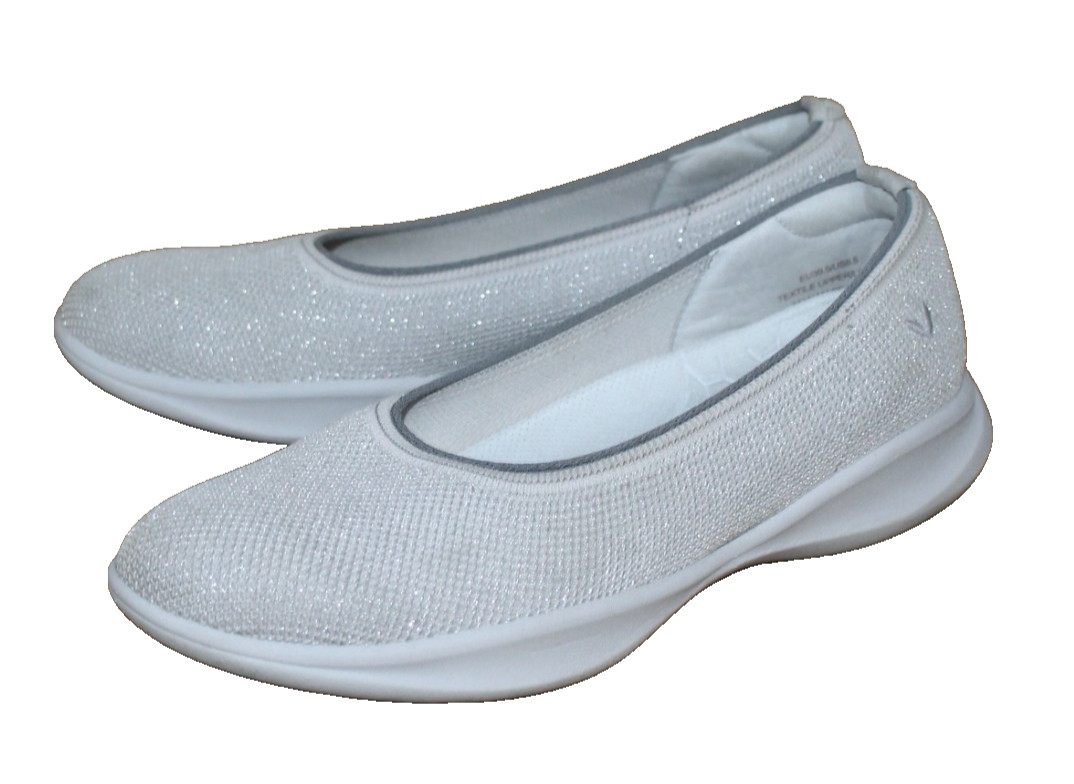 VIVAIA Izabel Walker Pro Hybrid Ballet Flats Women Size 8.5 Metallic Diamond