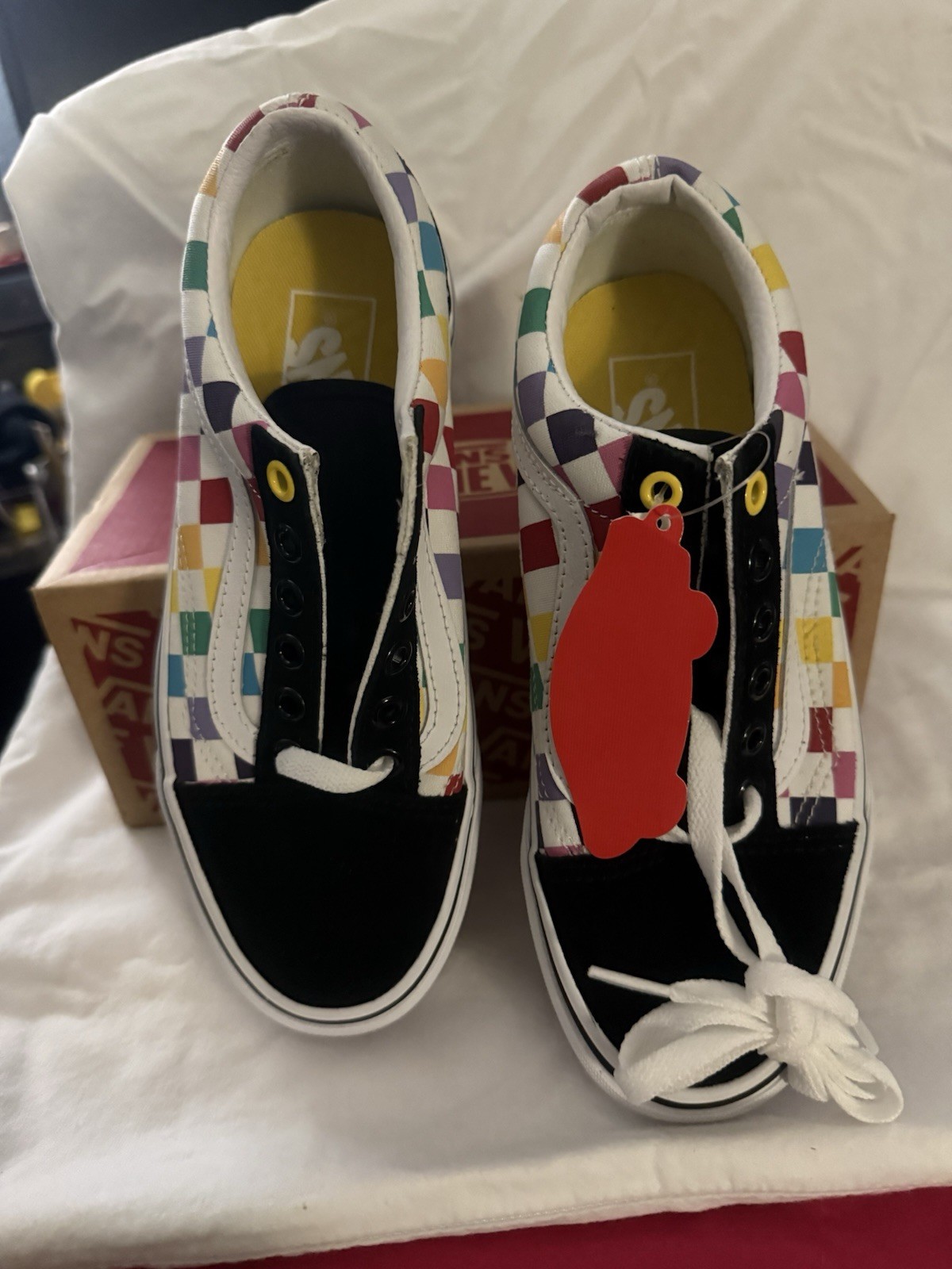 VANS Old Skool Unisex Kids 4.5 Multicolor Checker Low Top Canvas Sneaker