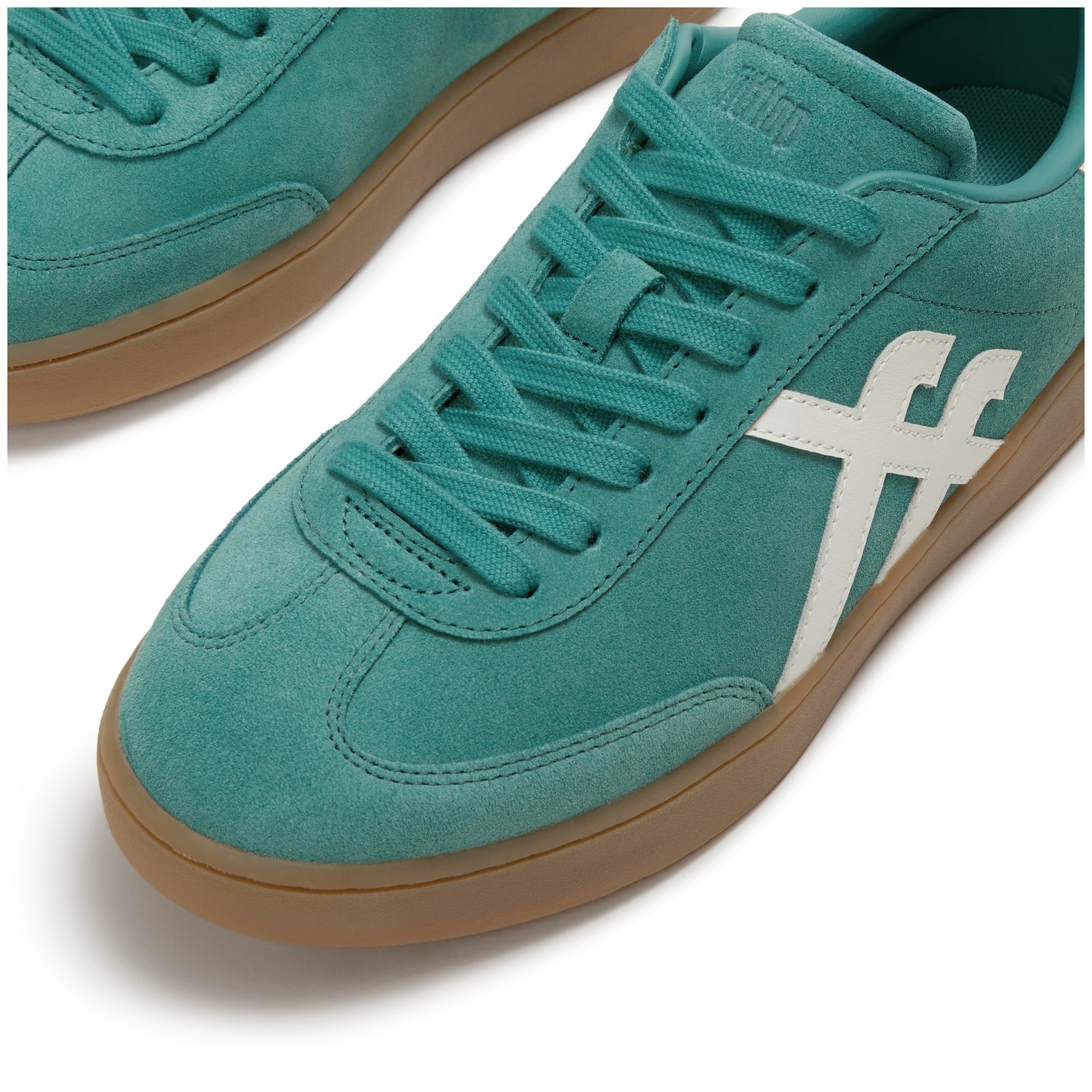 FITFLOP Women’s Dash T-Toe Teal/Urban White Suede Sneakers (A6I-E05)