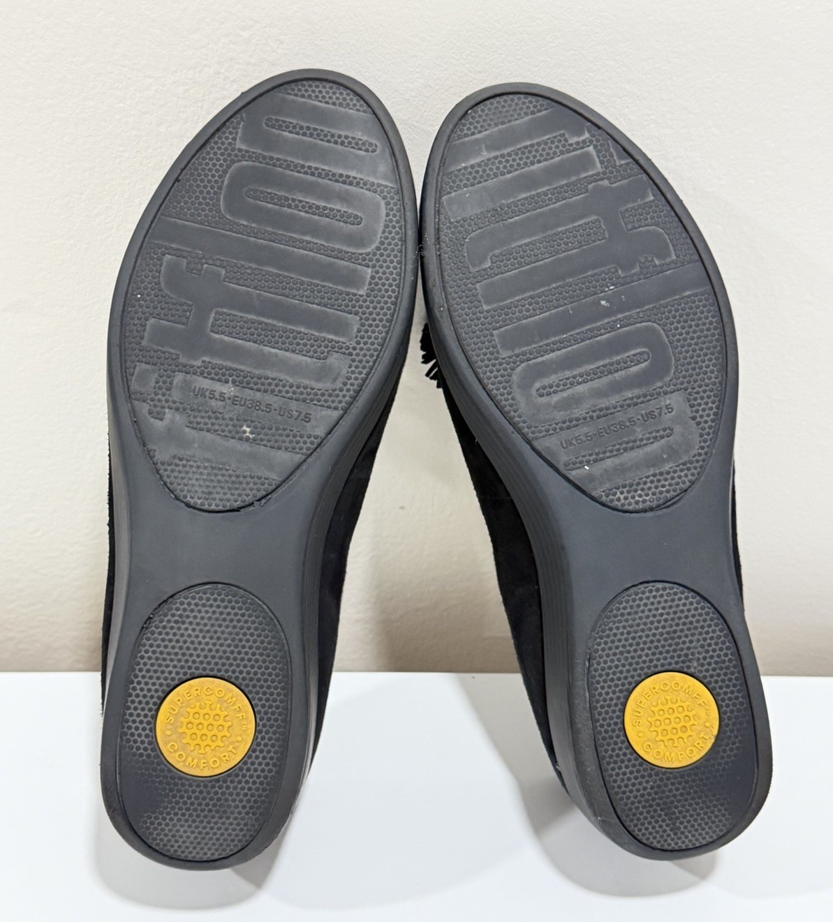 FitFlop Sneakerloafer Black Suede Comfort Loafers Women Size 7.5