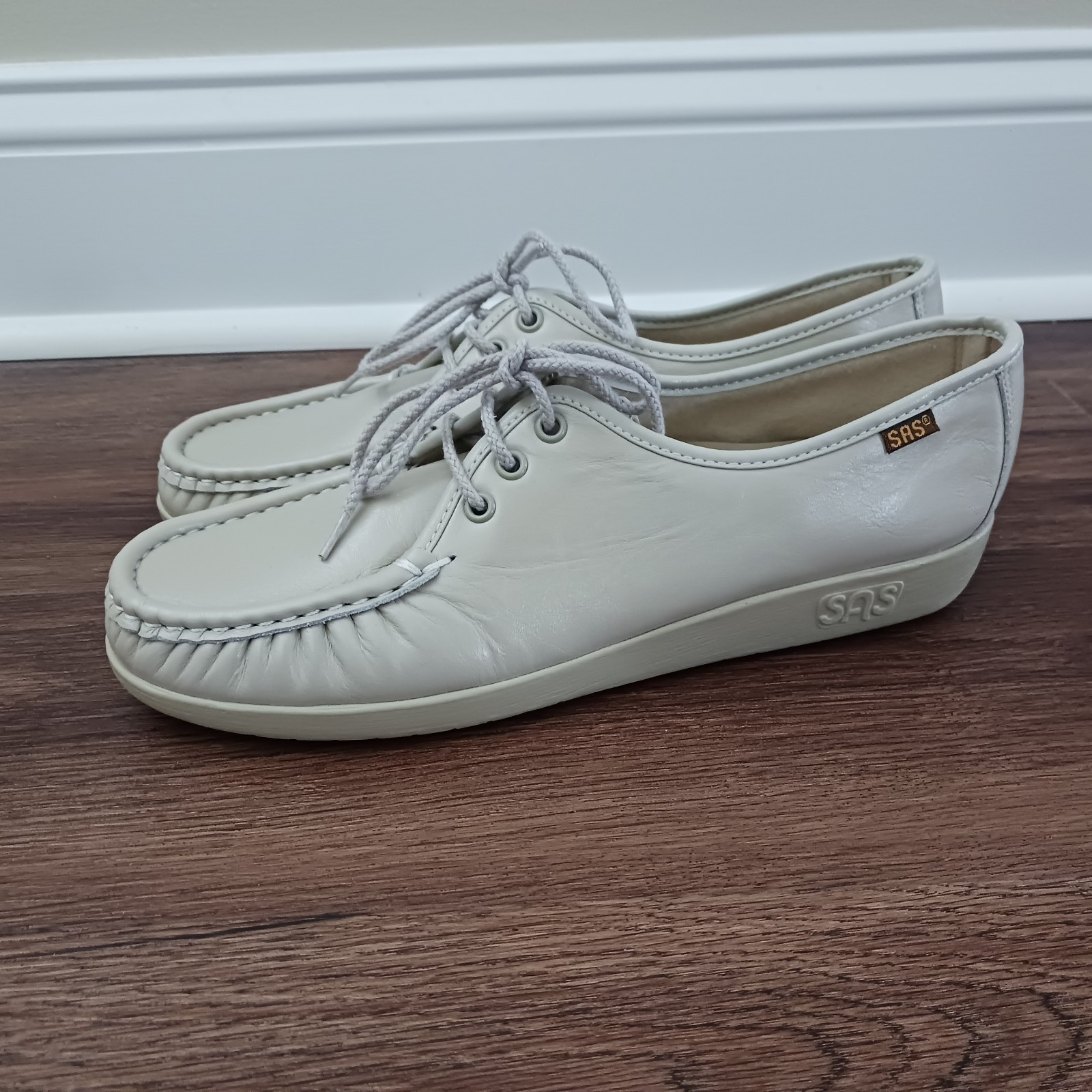 Vintage SAS Siesta Bone Leather Walking Shoes 10 S Narrow USA Handsewn New
