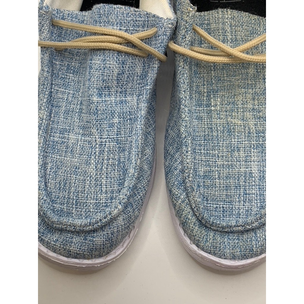 UNBRANDED Women’s Blue Canvas Slip-On Loafers SZ 41(US10.5)