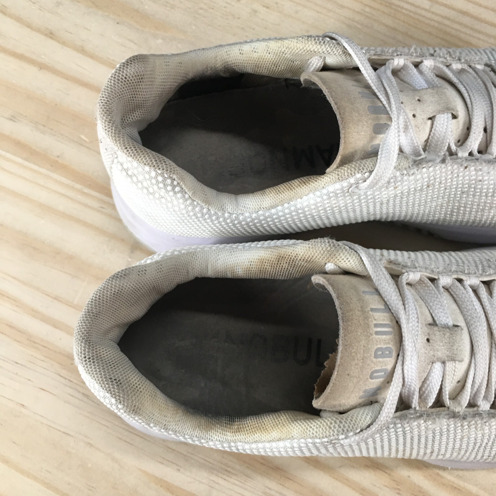 No Bull Shoes Mens 7 Womens 8.5 CrossFit Running Sneakers White Lace Up Low