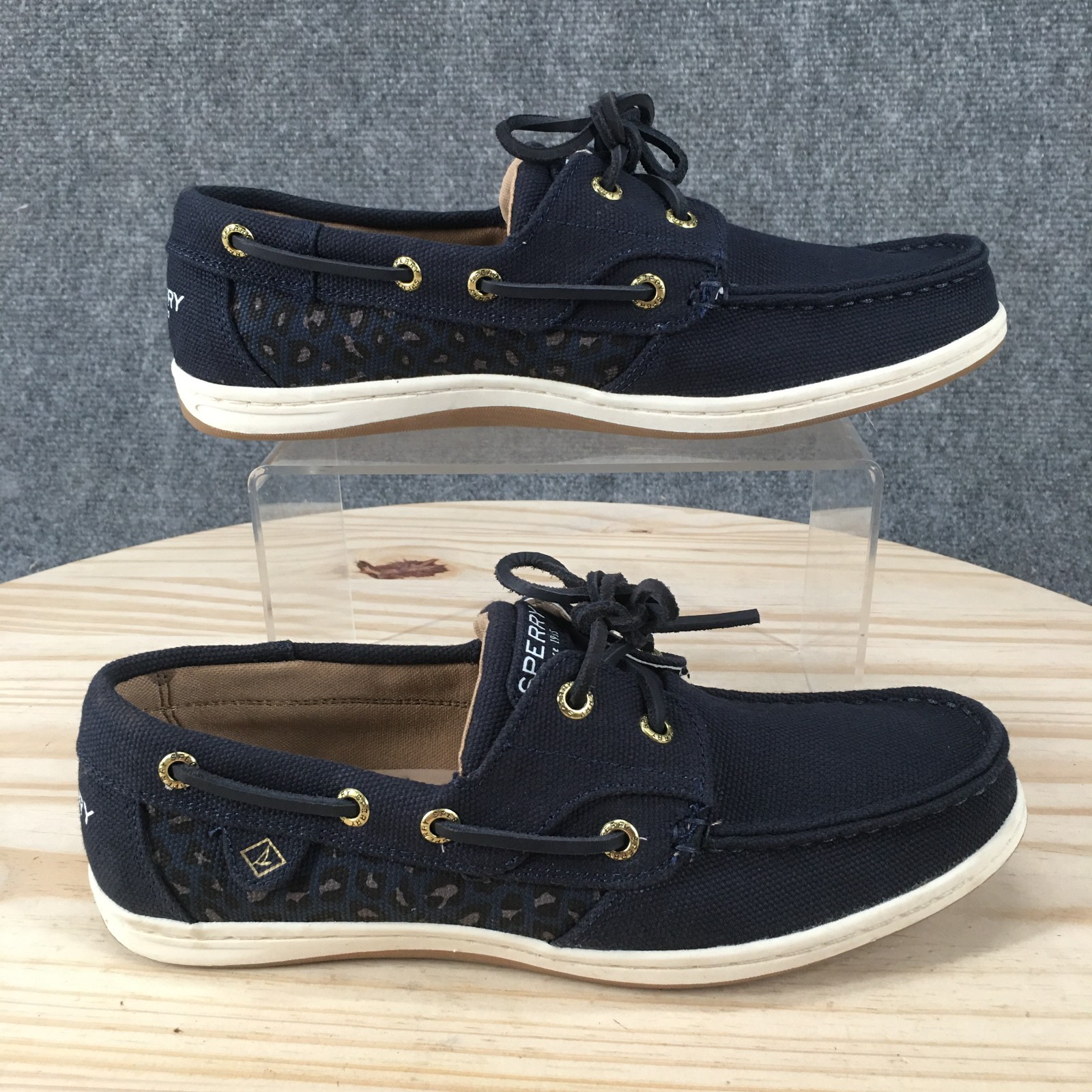Sperry Top Sider Koifish Boat Shoes Womens 8 Lace Up Casual Canvas Blue STS87082