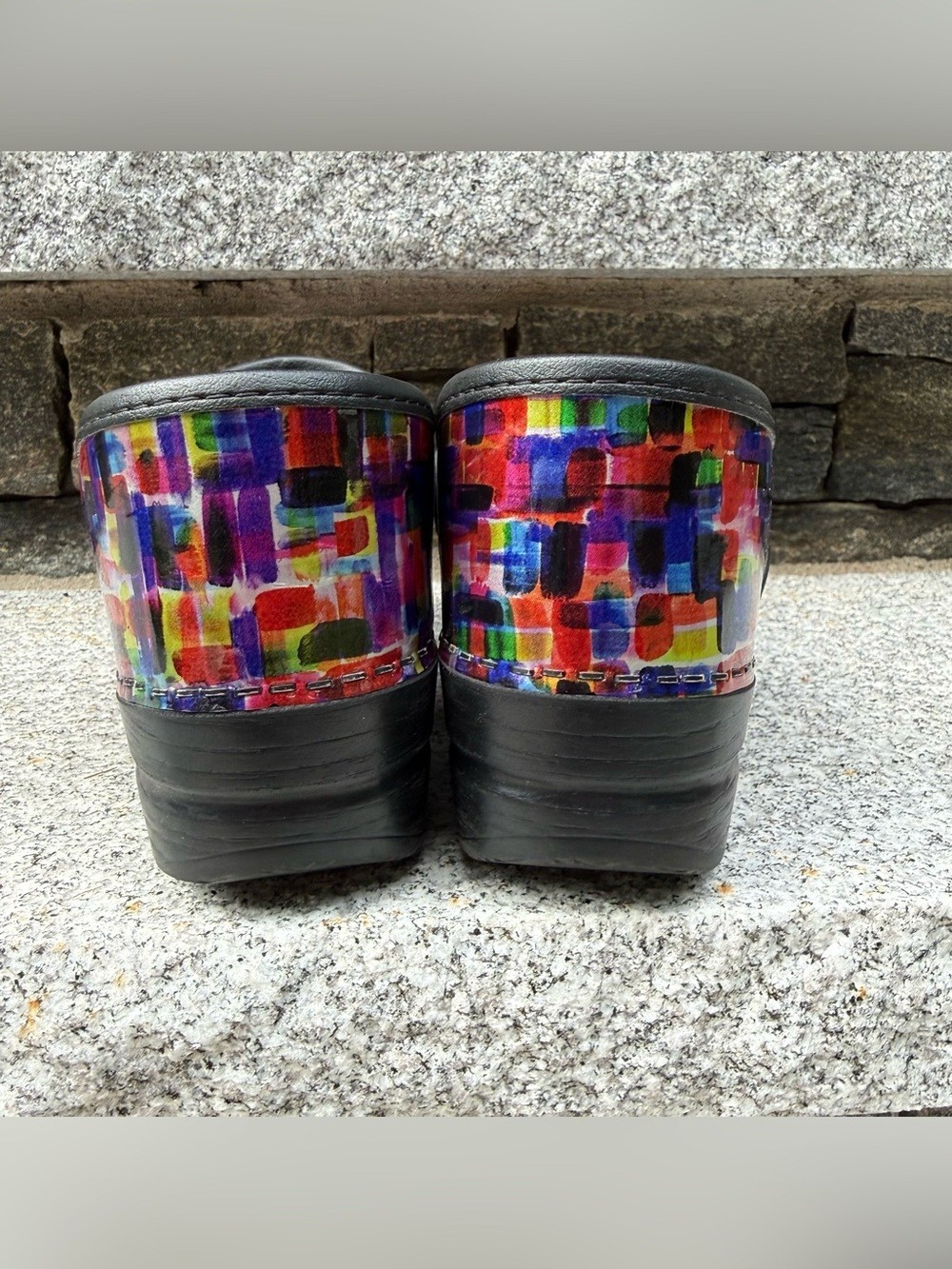 Dansko Multicolor Mosaic Patent Slip-On Clog