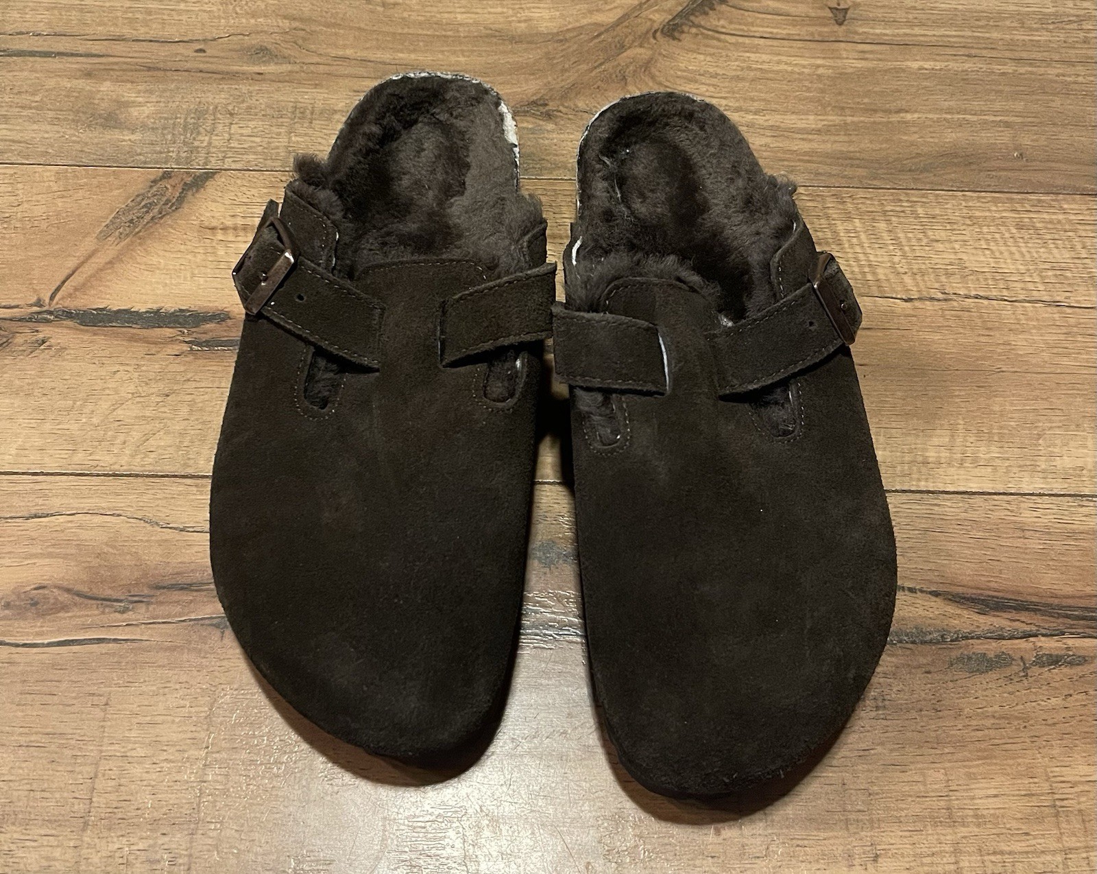 Birkenstock Boston Shearling Clogs Brown Faux Fur Lined Women’s Size 38 (US 7)