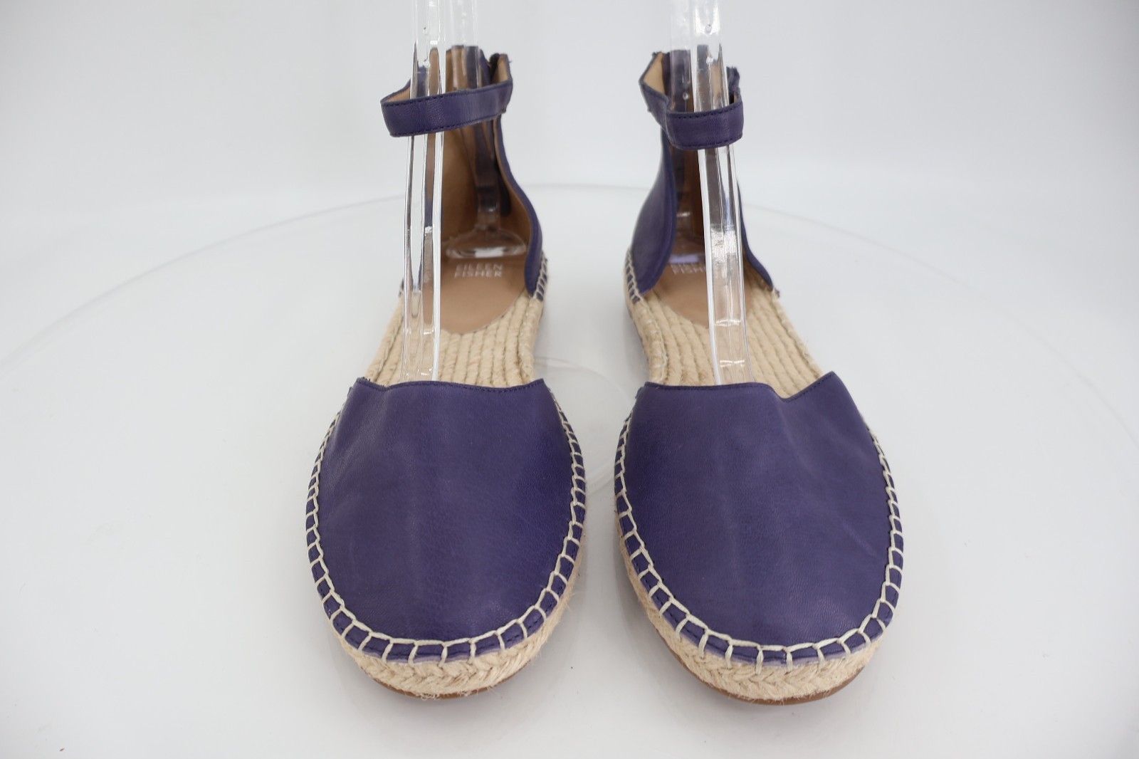 Eileen Fisher Women Lala Espadrille Flat Size 11 Blue Purple Leather Ankle Strap