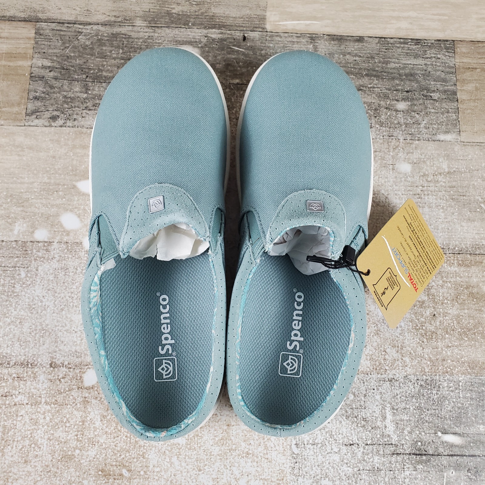 Spenco Siesta Nuevo Womens Slide Shoes Sz 7.5 B Blue Comfort Slip On Round Toe