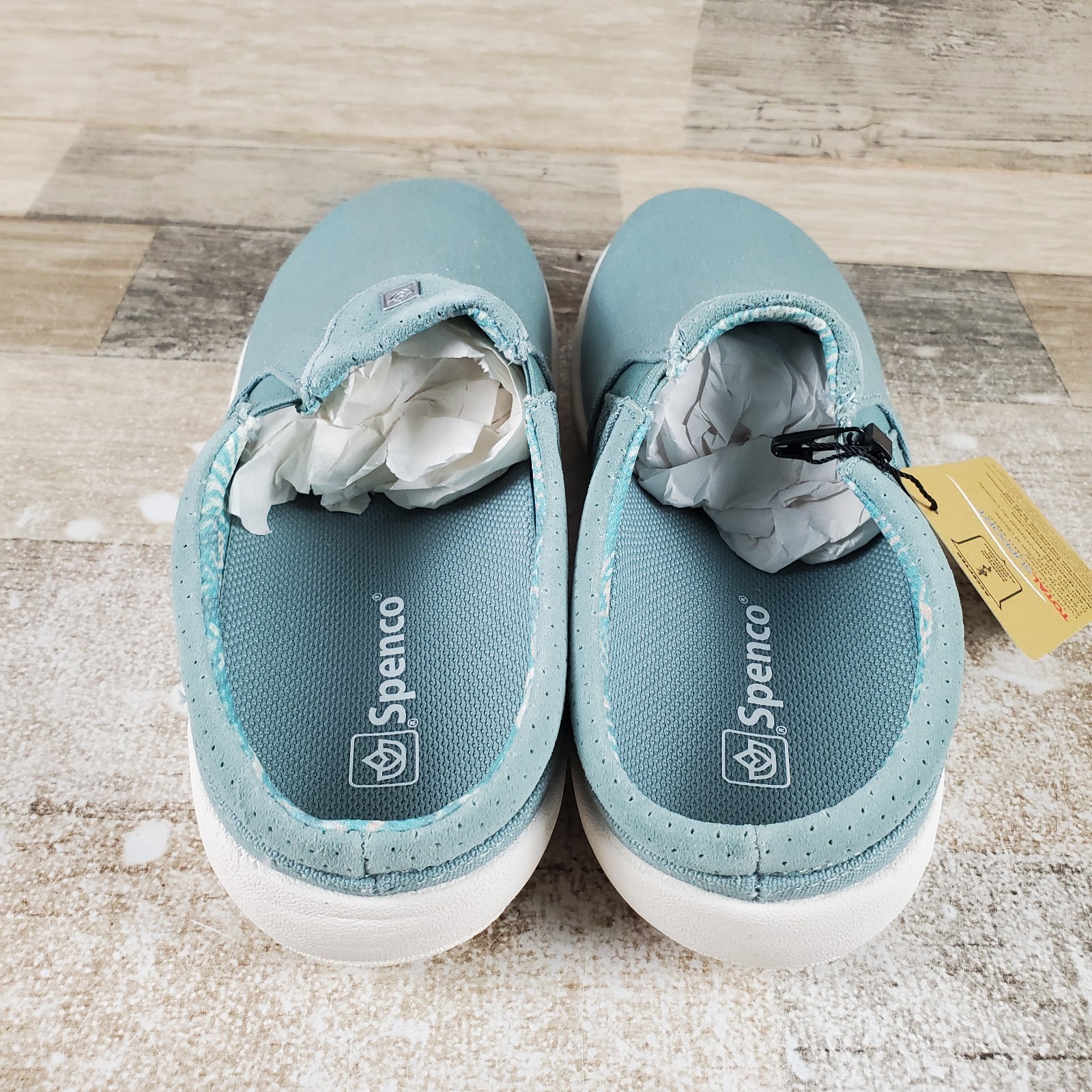 Spenco Siesta Nuevo Womens Slide Shoes Sz 7.5 B Blue Comfort Slip On Round Toe
