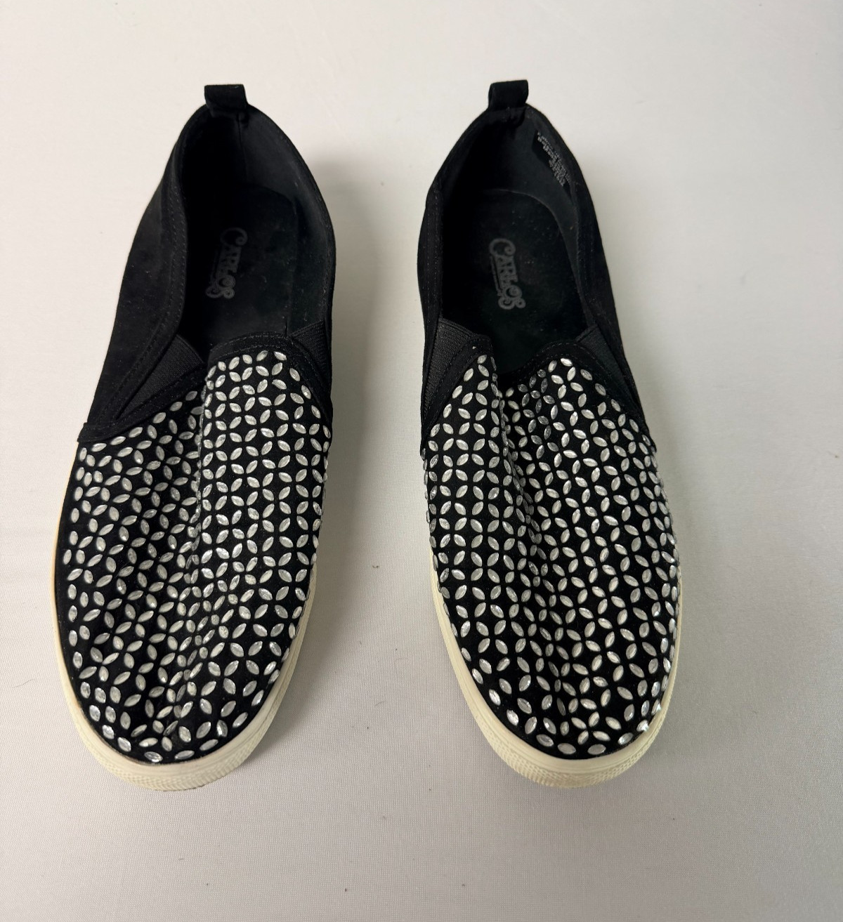 Carlos Santana Women’s Slip On Shoes Size 10 Black White Pattern Casual