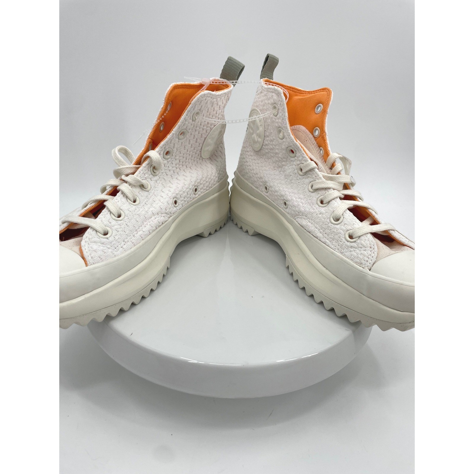 Converse Run Star Hike Shoes Womens 11 White Peach Olive Textile Platform