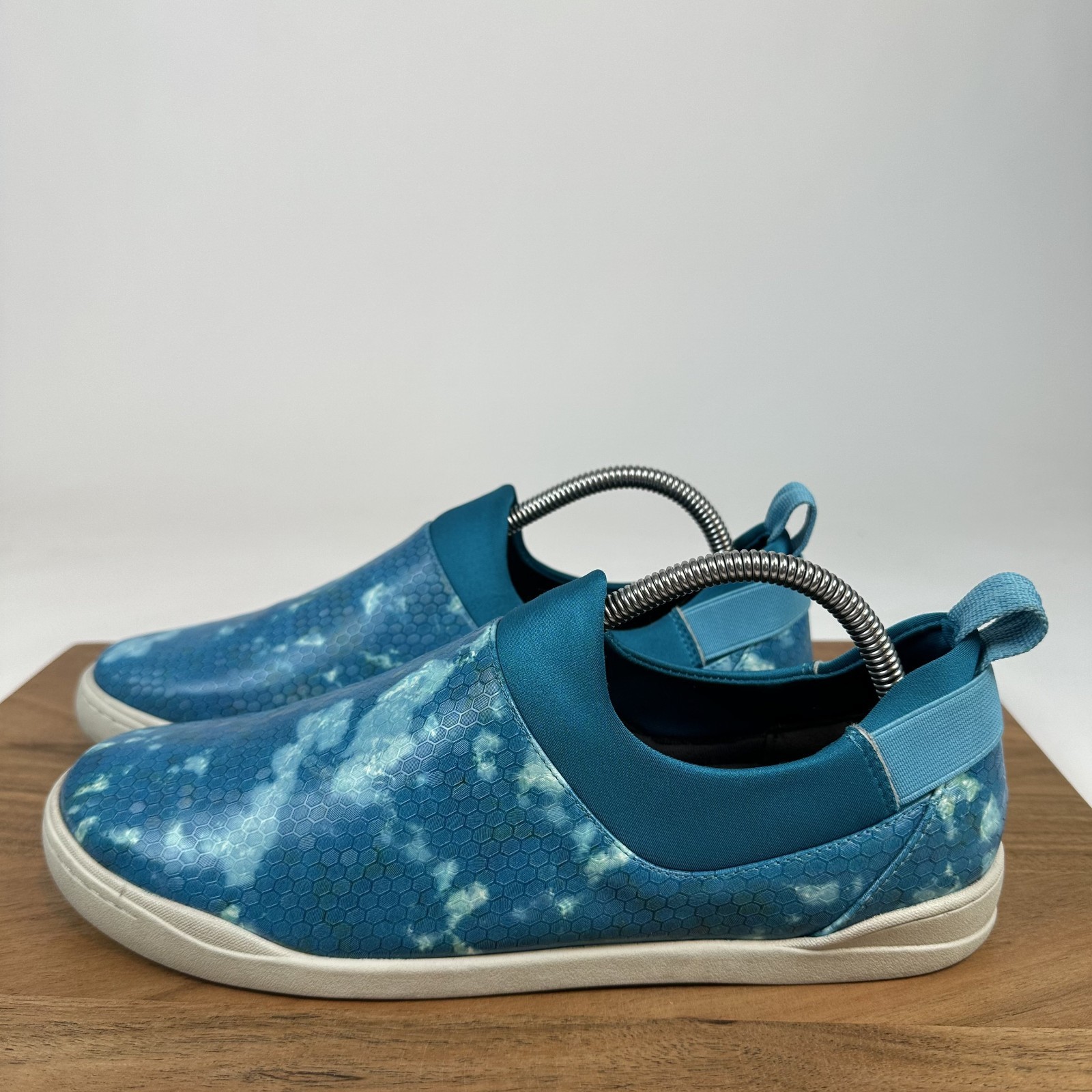 Womens Softwalk Maya Lifestyle Teal Spotted Leather Pull On Sneakers Size 11 M
