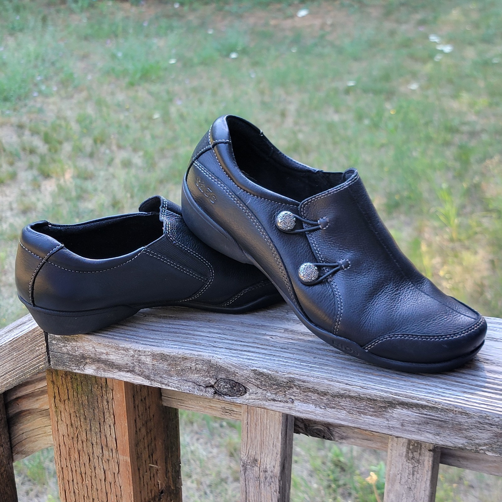 Taos Encore Women’s Size 8.5 Black Leather Shoe Loafer Work Shootie Comfy Flat
