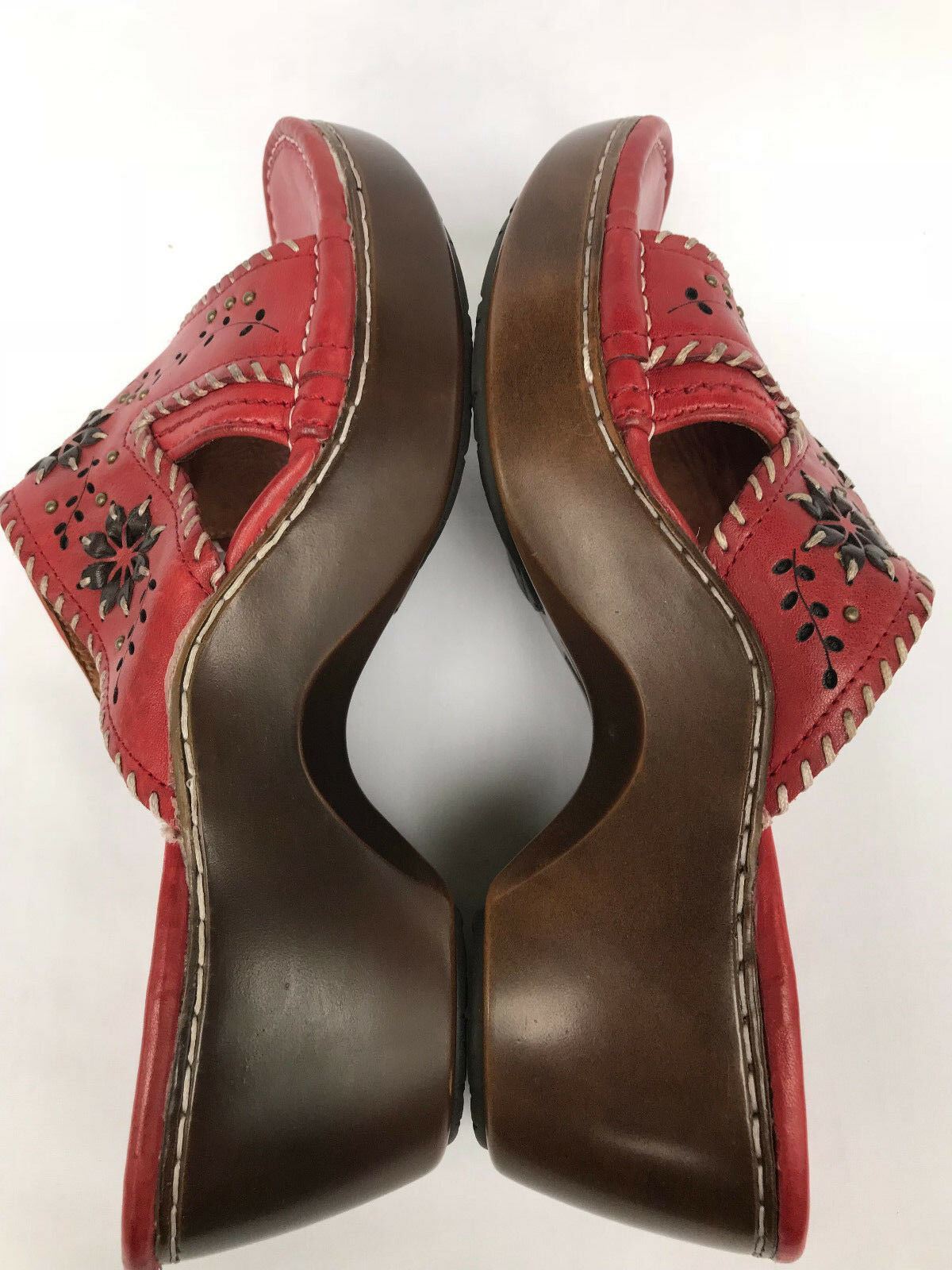 Ariat 10009323 Bella Slide Chili Red Slip-On Sandals Clogs Shoes Womens US 8.5 B