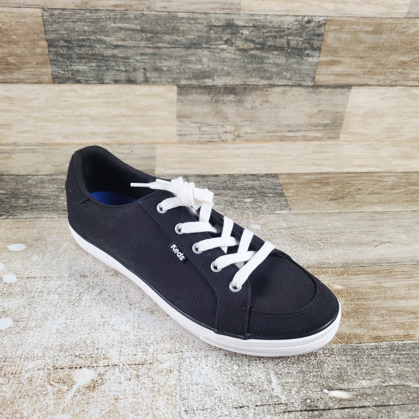 Keds Center III Womens Shoes Sz 8.5 Wide Athletic Black Canvas Lace Up Sneakers