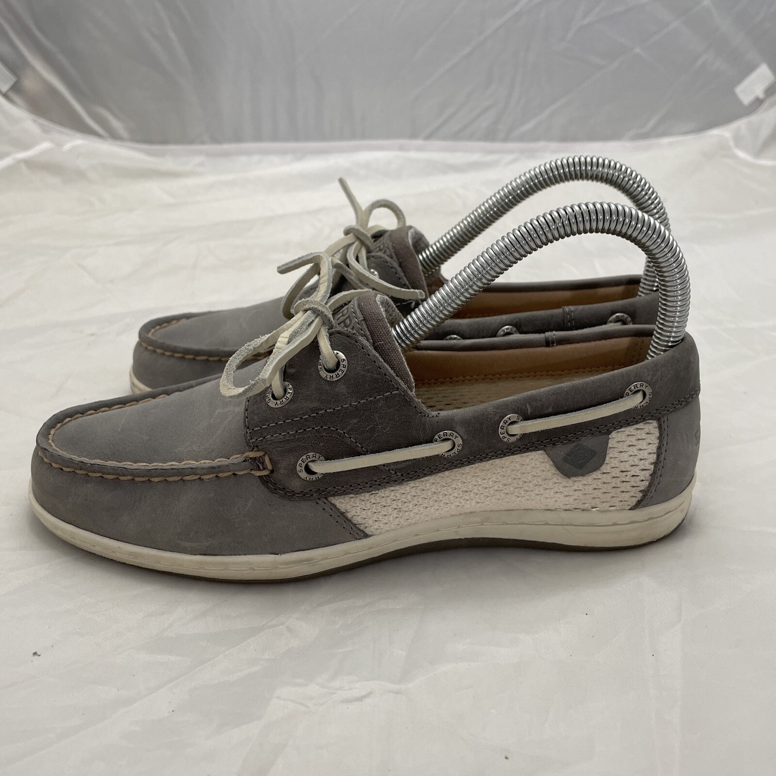 Sperry Top Sider Boat Shoes Womens 6 Koifish Grey Lace Up Comfort Low STS85813