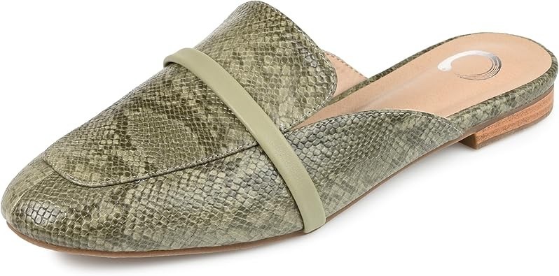 Journee Collection Womens Mules Size 10 Snake Print Reneye Almond Toe Slip-On