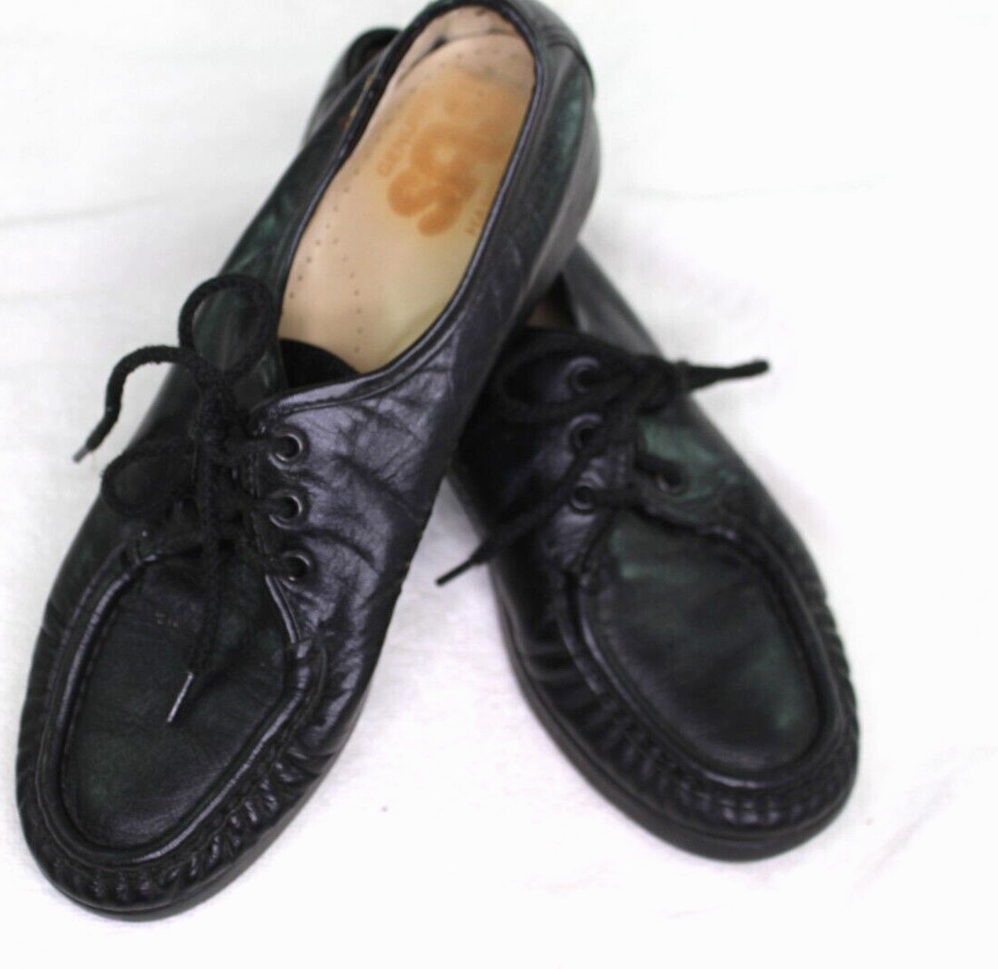 SAS Siesta Genuine Handsewn Women’s Comfort Leather Lace Up MOC Shoes Size 8