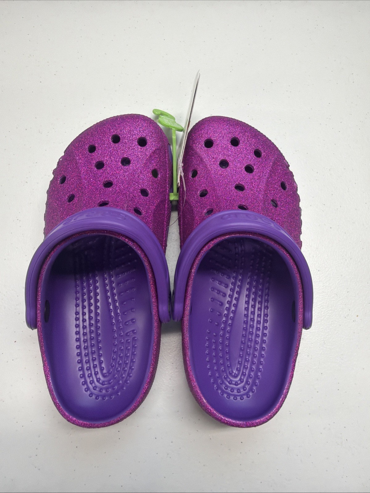 NWT Crocs Adult Baya Glitter ClogsNeon Purple Violet Unisex m4/w6