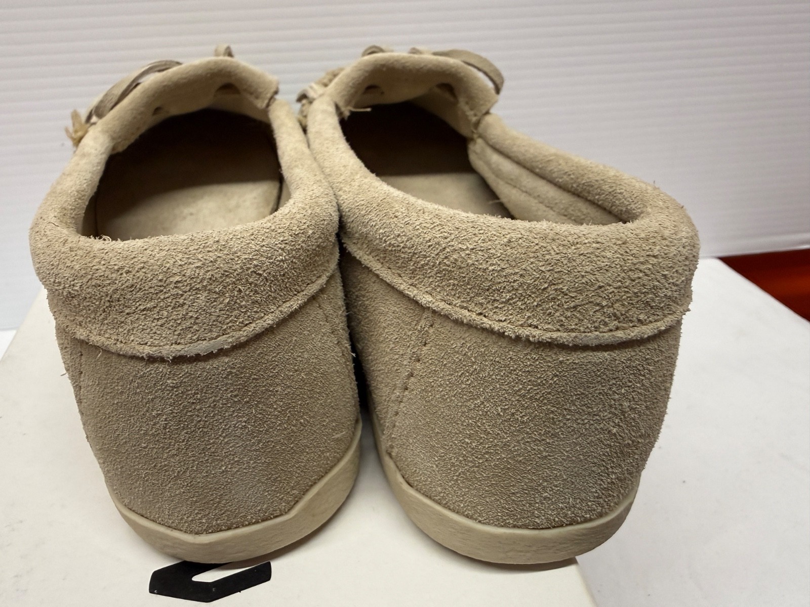 Womens Size 9 Minnetonka Newport STONE Suede Slip On Moccasin Shoes 9 new