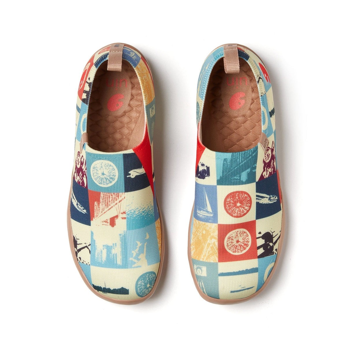 UIN Women’s Walking Shoes Slip On Casual (Travel Memoir 1 )