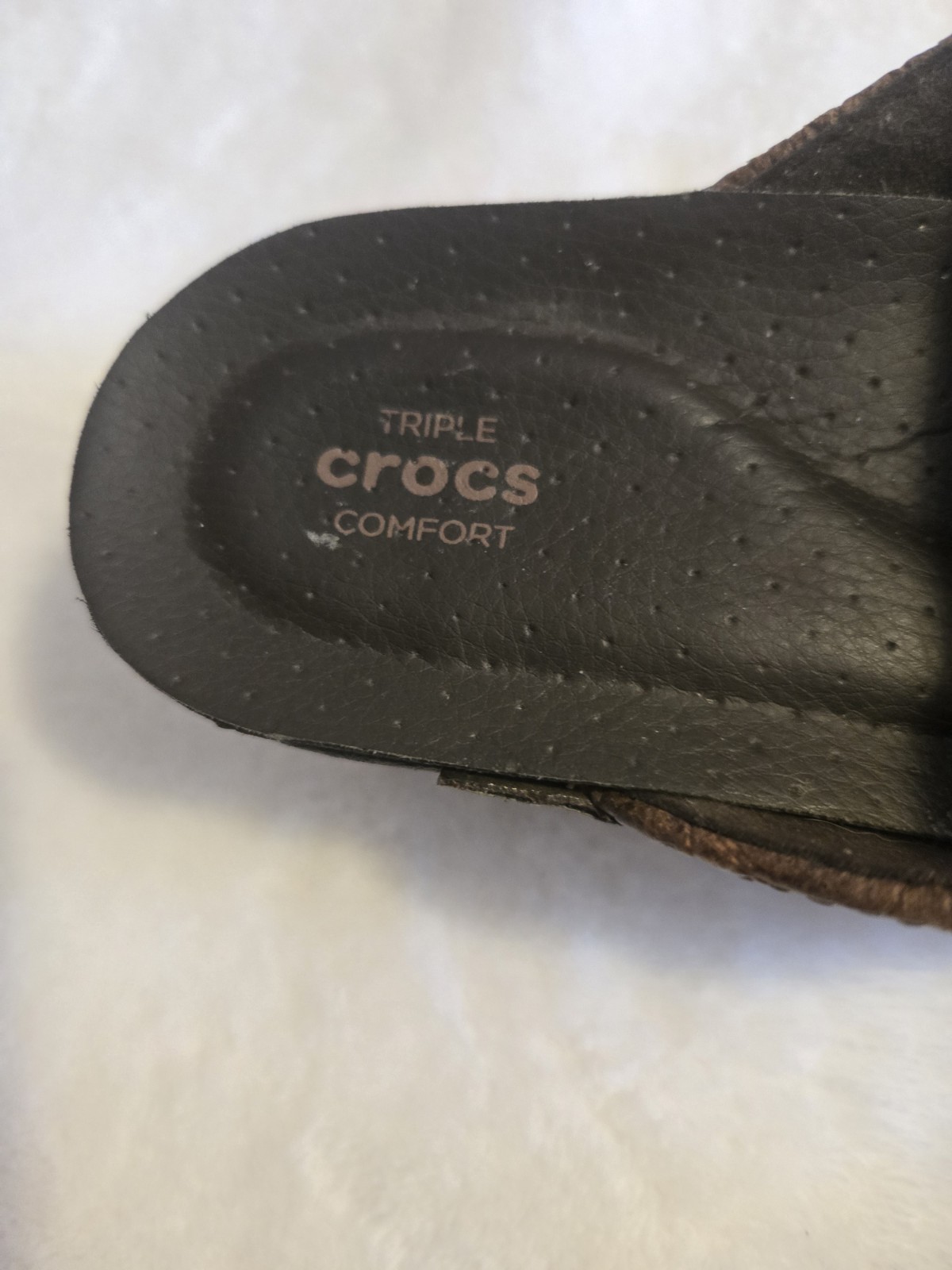 Crocs Sarah Tooled Clogs Brown Floral Textured Block Heel Boho Size 7W