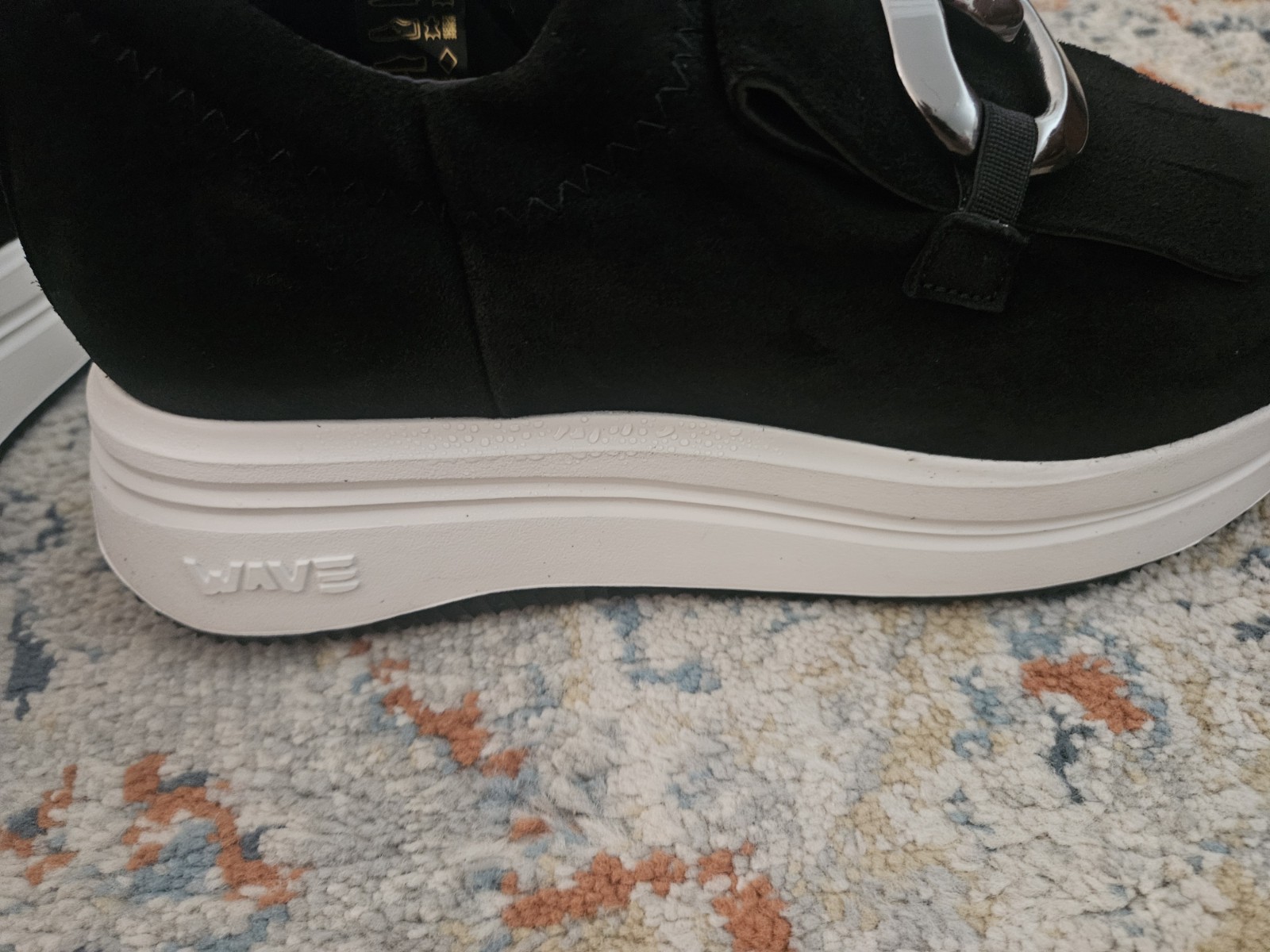 SoftWaves Arch Support Black Comfort Platform Slip-On Sneakers EU 40