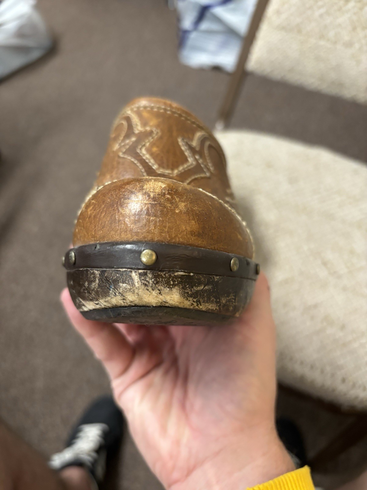 Sonora Western Clogs Brown Leather Mule Cowboy Vintage Bohemian Shoes 7.5 M
