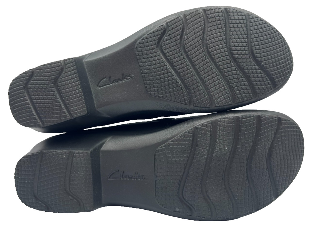Clarks Women’s Angie Pearl Slip On Leather Comfort Loafers Black Size:8 139H