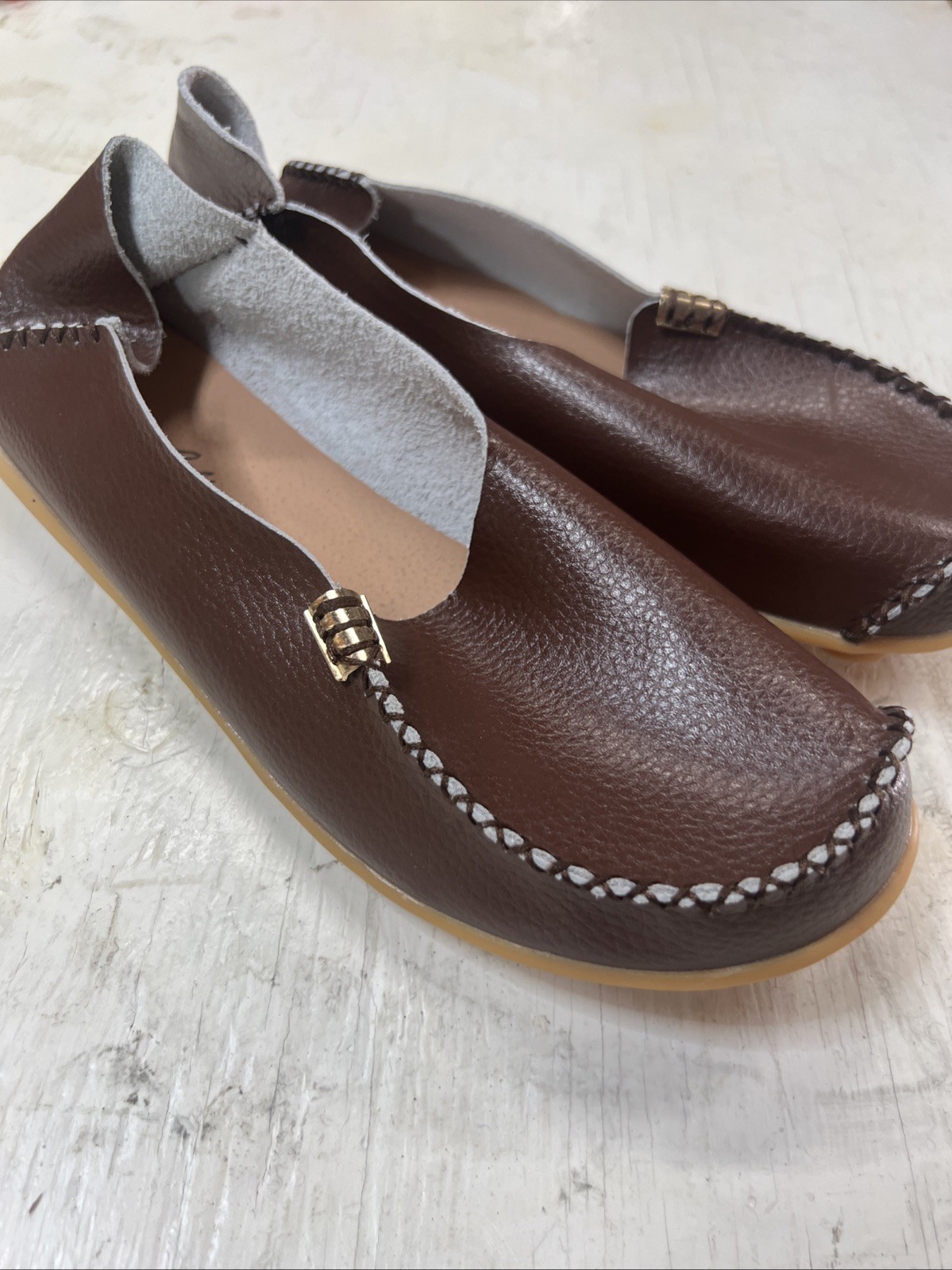 Venus Celia Loafer Women’s Brown Leather Flats Size 43 US 10.5 – Comfort Walkin