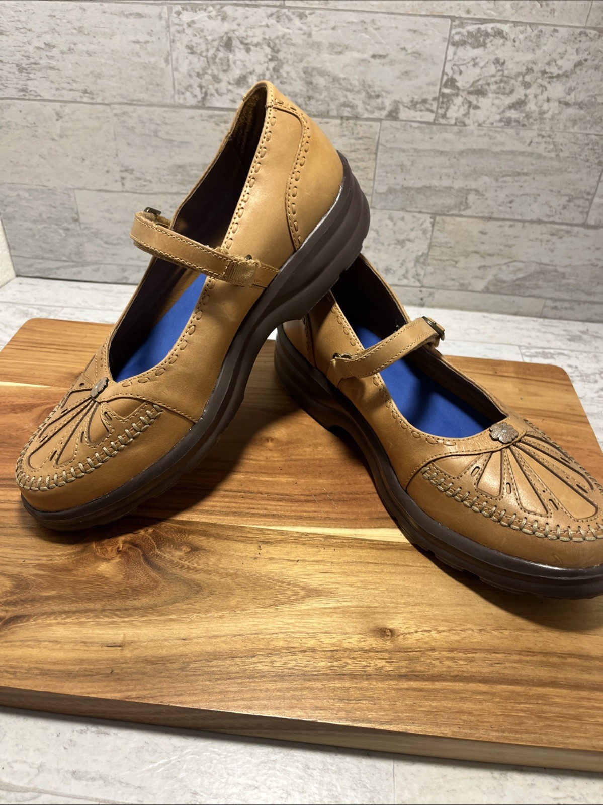 Dr Comfort Paradise Women’s Sz 8.5 M Saddle Tan Leather Diabetic MJ Shoes – NEW