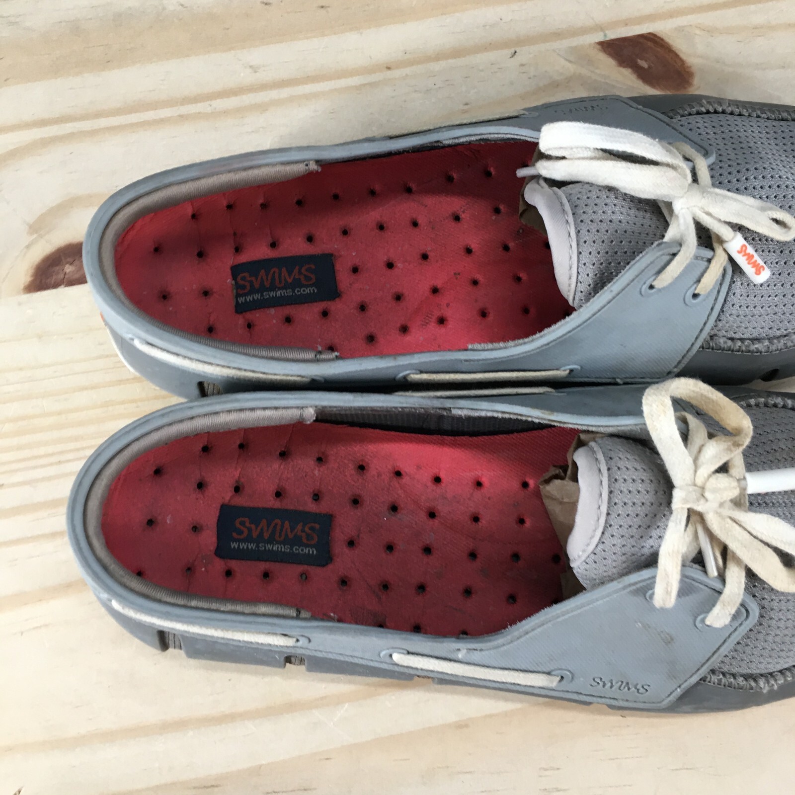 Swims Shoes Womens 9 Sport Loafers Gray Perforated Lace Up Comfort Casual Flats