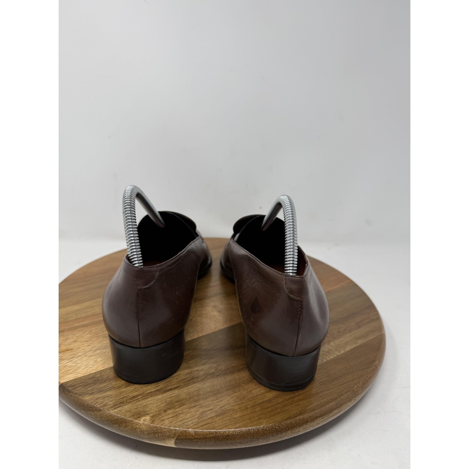 Bally Shoes Mens Size 10.5 Brown Leather Metal Bit Loafers Dress Slip On Vibram