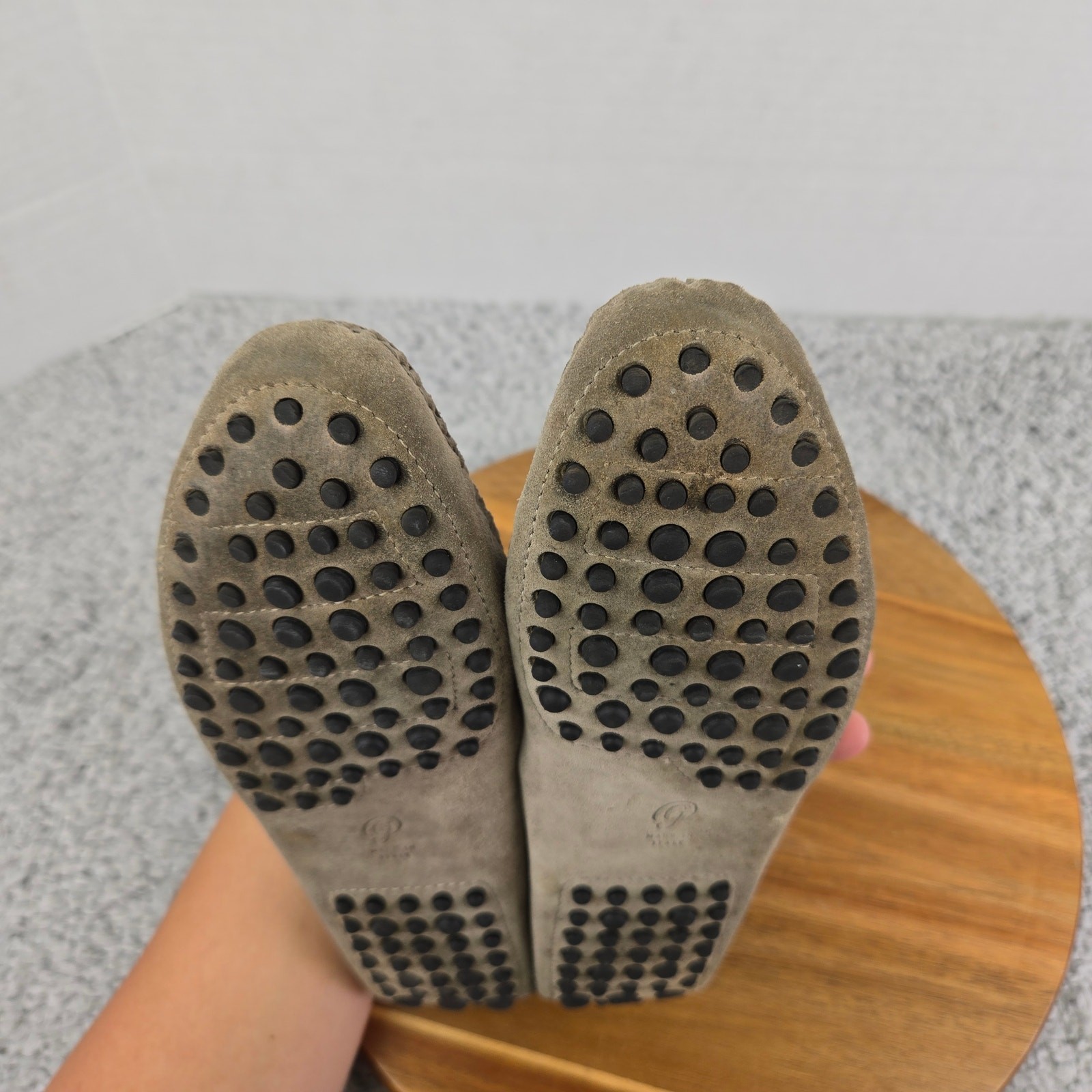 M. Gemi Womens 38 The Felize Gray Suede Slip On Casual Driving Moccasins Loafer
