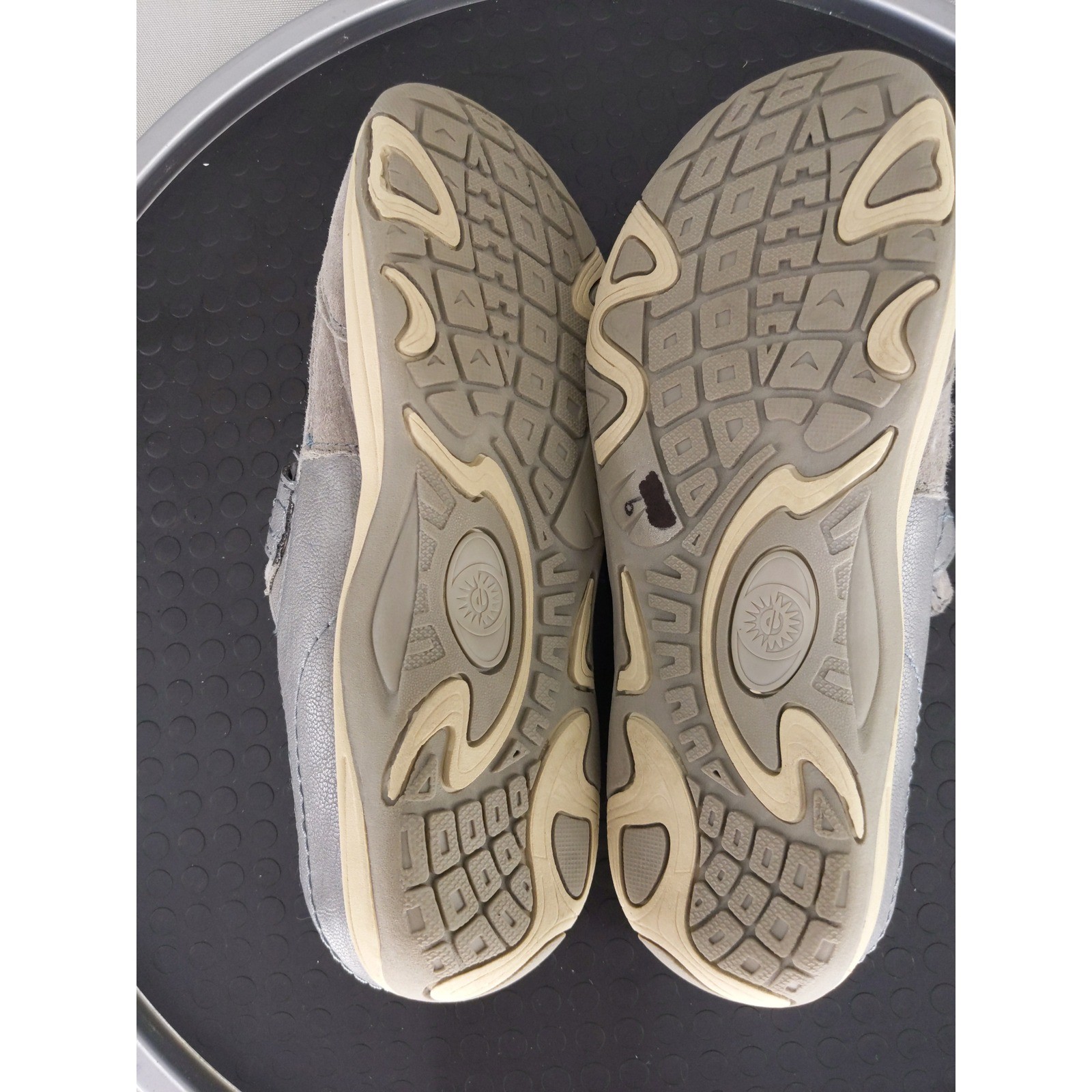Earth Spirit Mules Women 9 Grey Blue Suede Leather Slip On Comfort Clogs