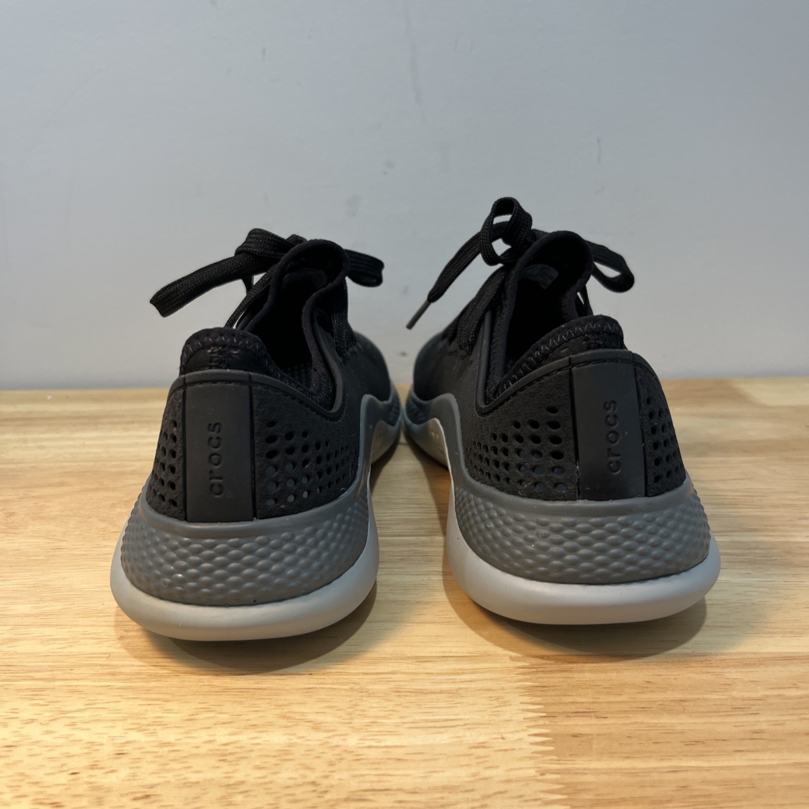 Crocs Womens Literide Pacer 206705 Black Lace Up Casual Shoes Sneakers Size 10