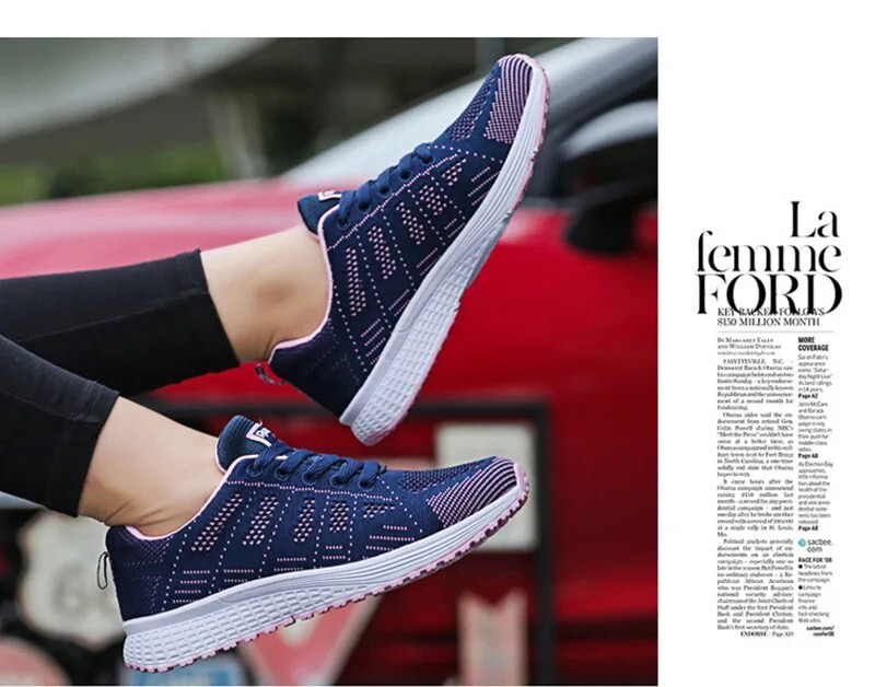 Women’s Fashion Sneakers Casual Walking Shoes Breathable Flats White Gym Style