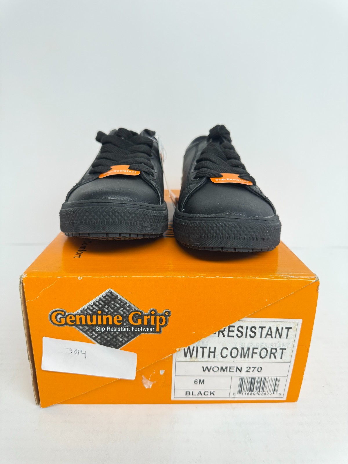 -5014 Genuine Grip Women S Slip-Resistant Retro Lace-up Work Shoes Black US 6