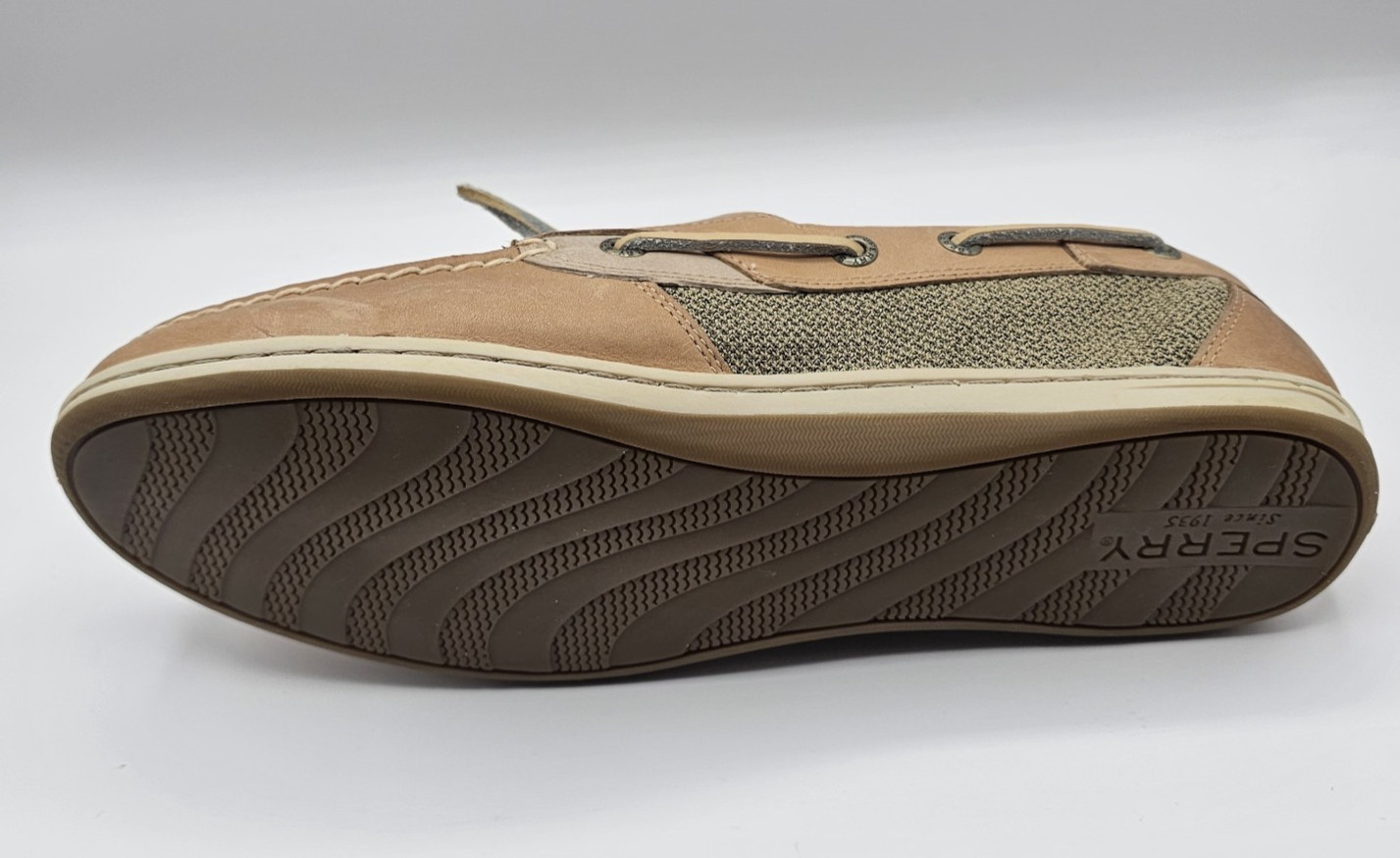 Sperry Top-Sider Women’s Koifish Boat Shoe Leather Oat Size 10 Wide New w/box