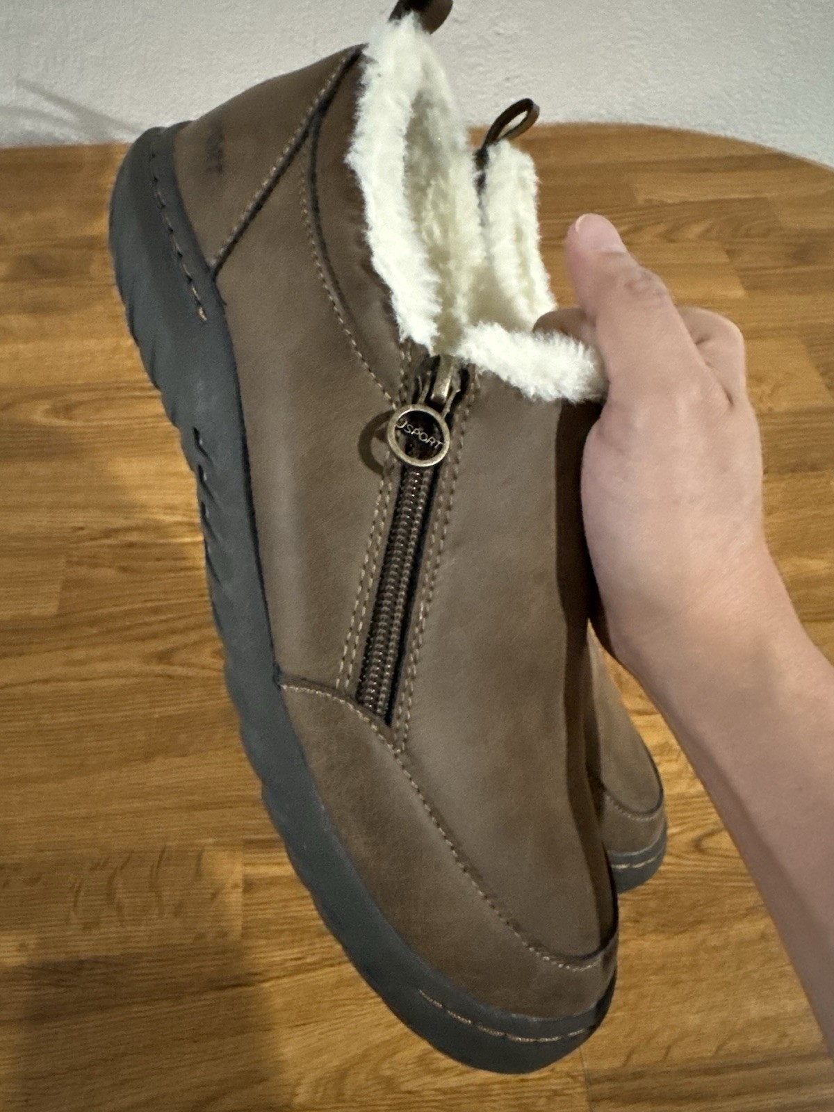 JSport by Jambu Eleno Brown Faux Fur Lined Slip On Shoes Women’s Size 9 M