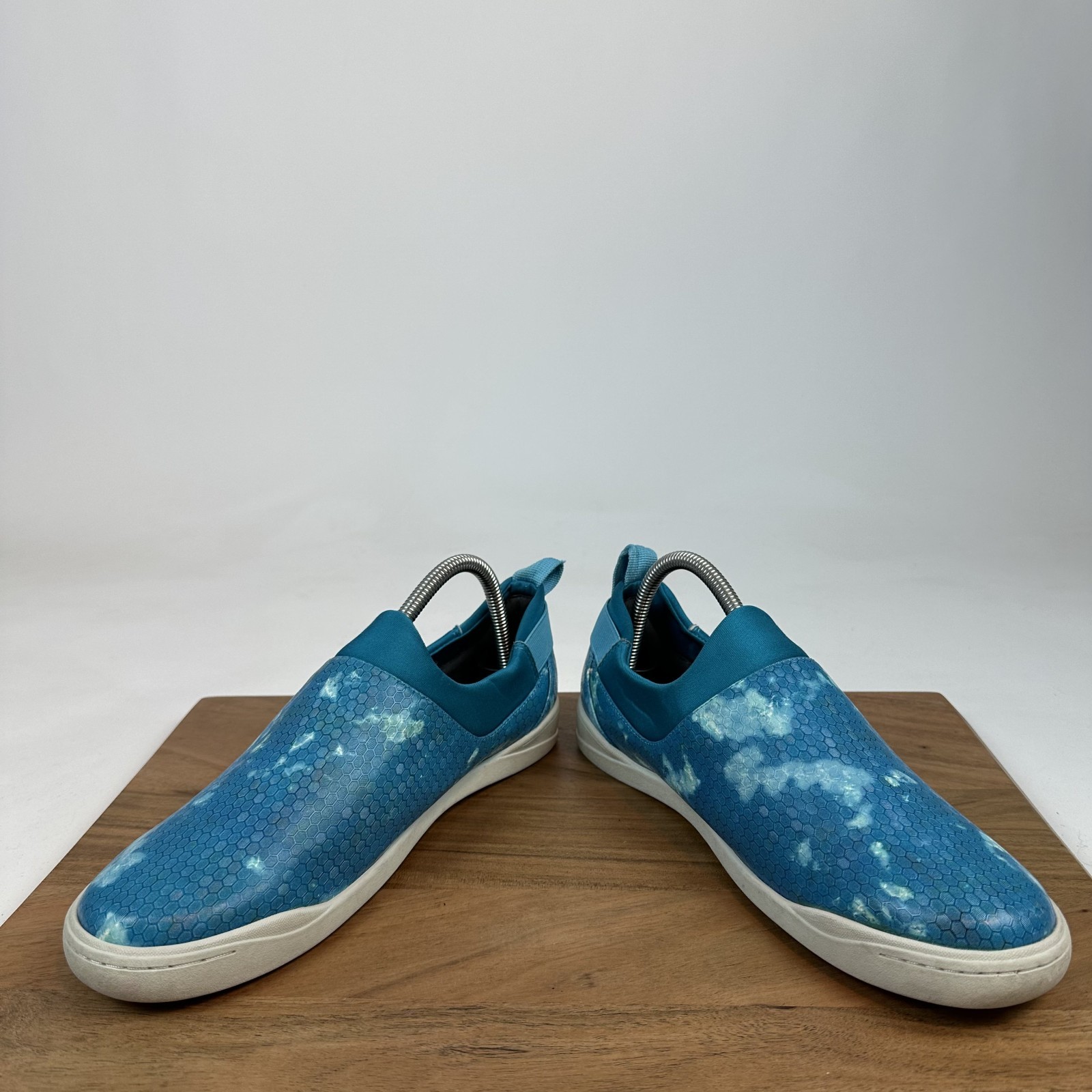 Womens Softwalk Maya Lifestyle Teal Spotted Leather Pull On Sneakers Size 9.5 M