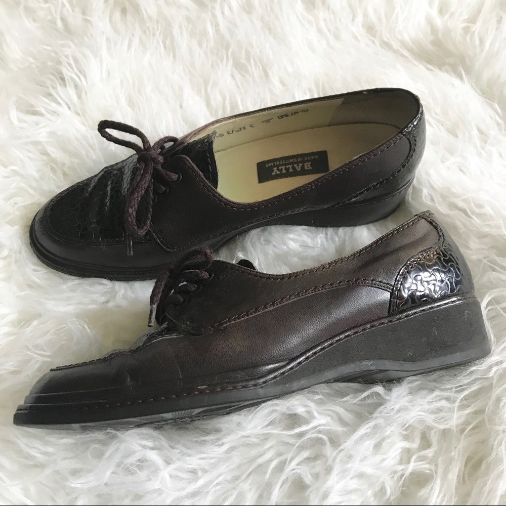 Bally Brown leather/patent leather shoes