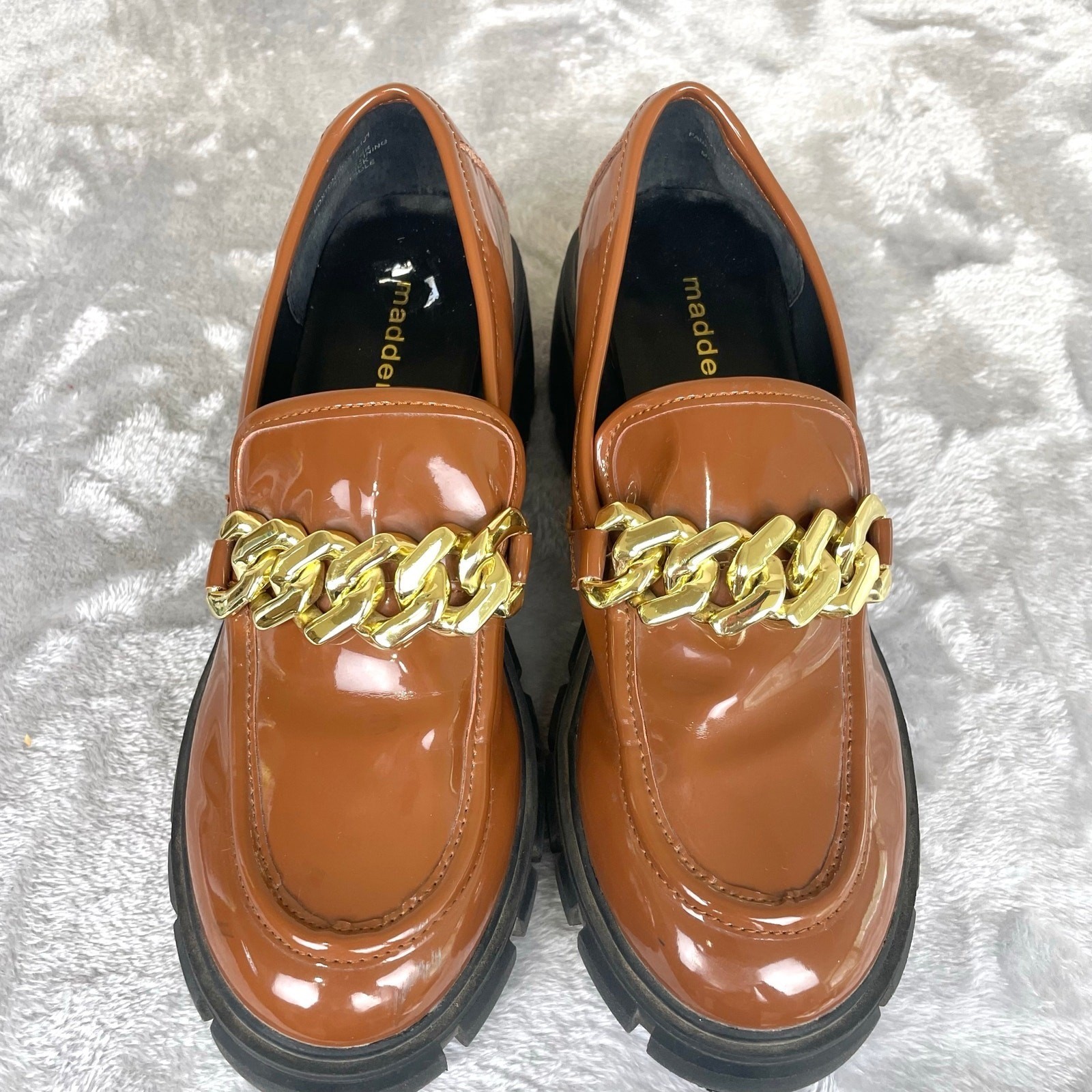 Y2K 90s Madden Girl Loafers Sz 7.5 Brown Chunky Platform Lug Twee Indie Sleeze