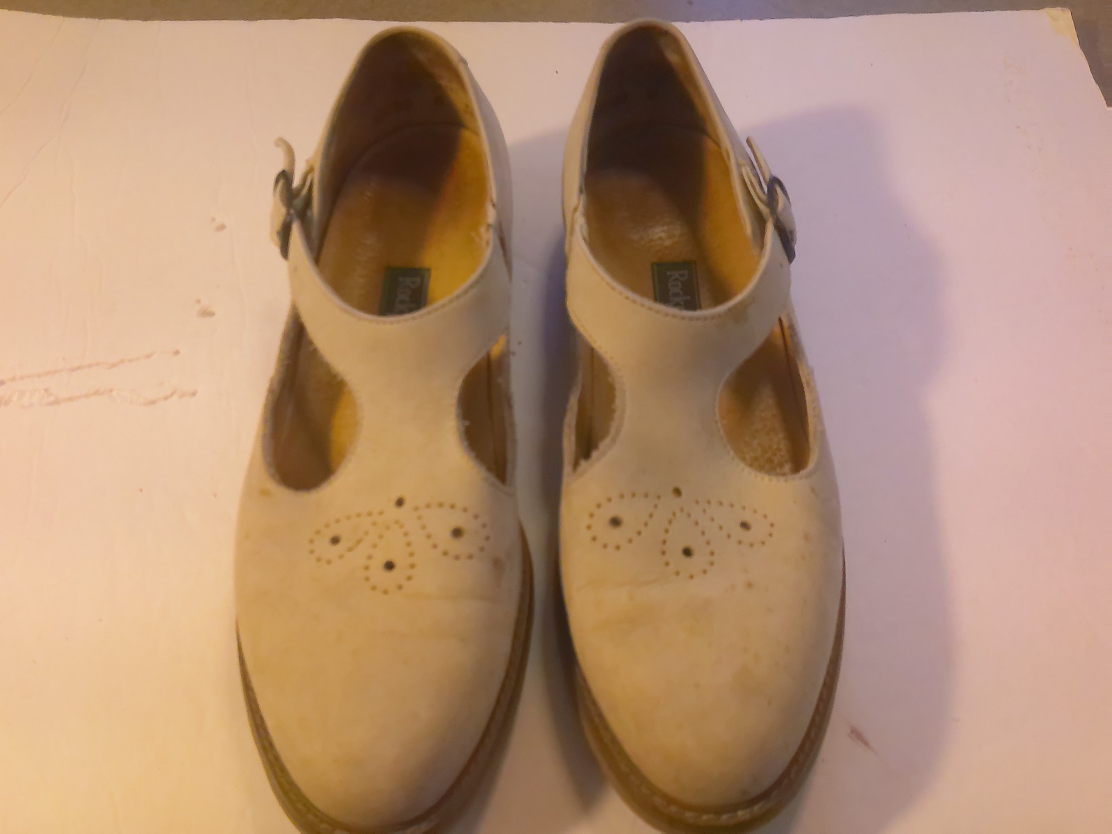 Rockport Tan Mary Jane Shoes Women Size 8.5M Leather Suede Vibram Boho Hippie