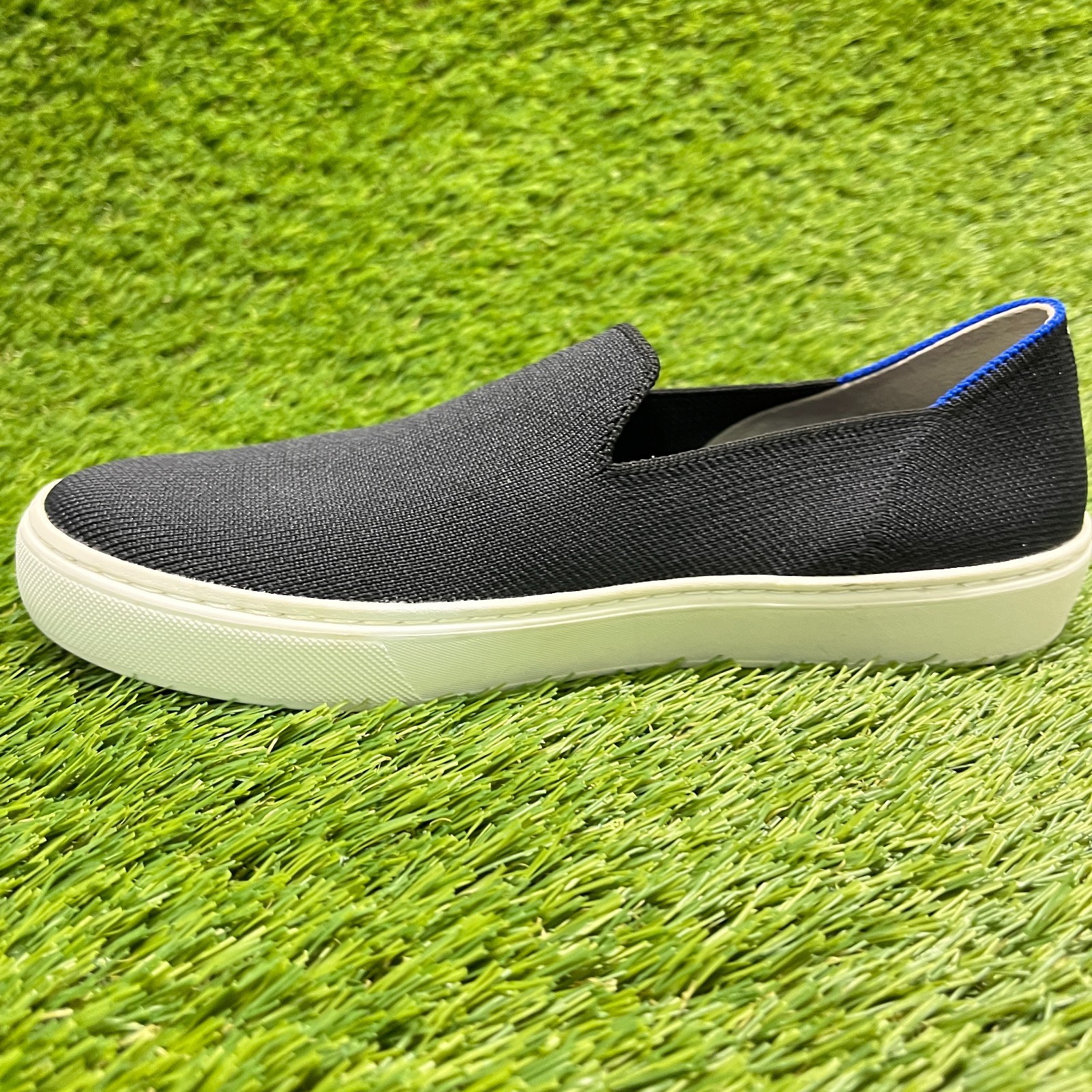 Rothy’s The Original Womens Size 7 Black Blue Classic Comfort Slip On Shoes